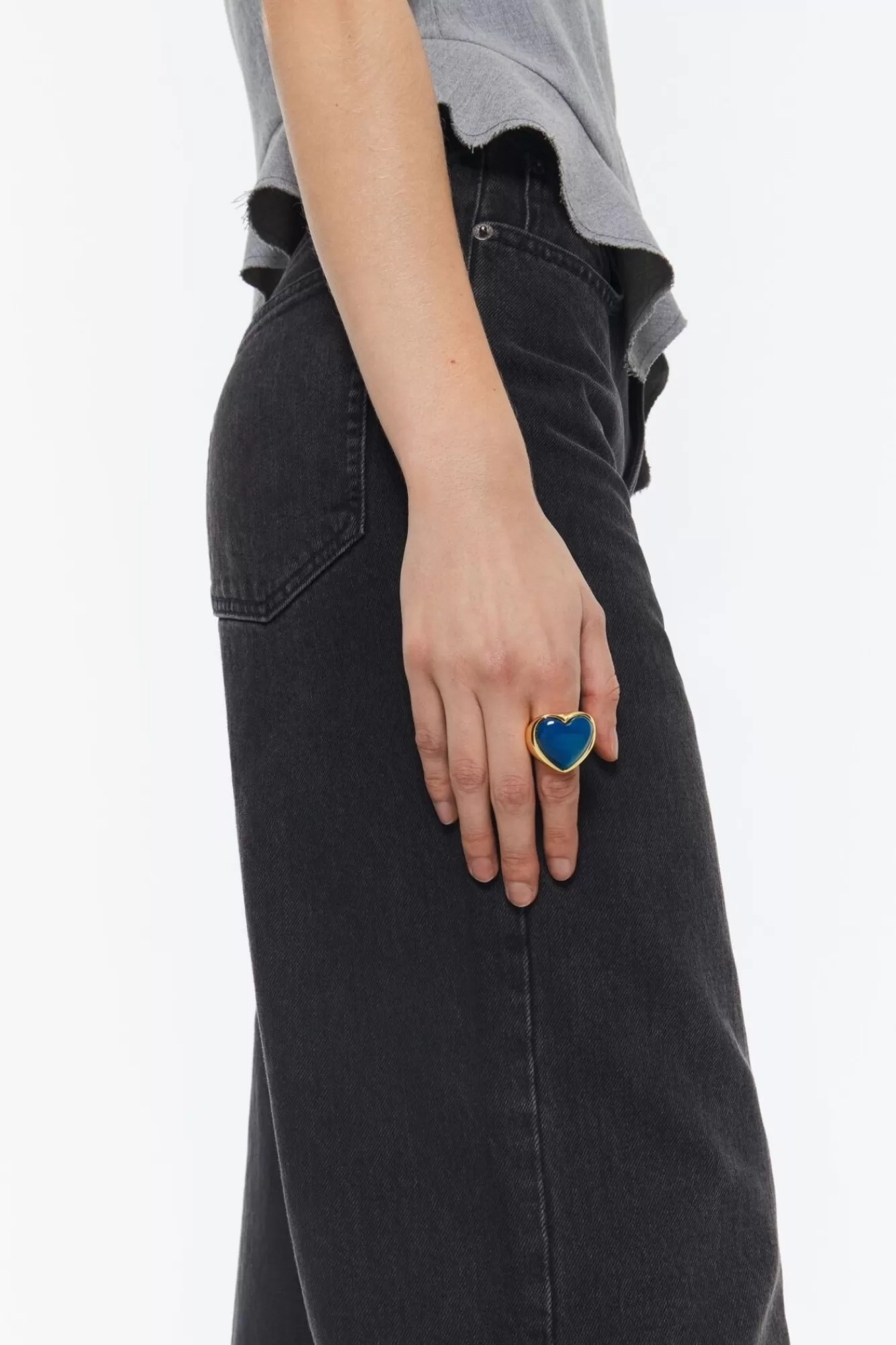 BIMBA Y LOLA Anillo Corazon Piedra Azul Store