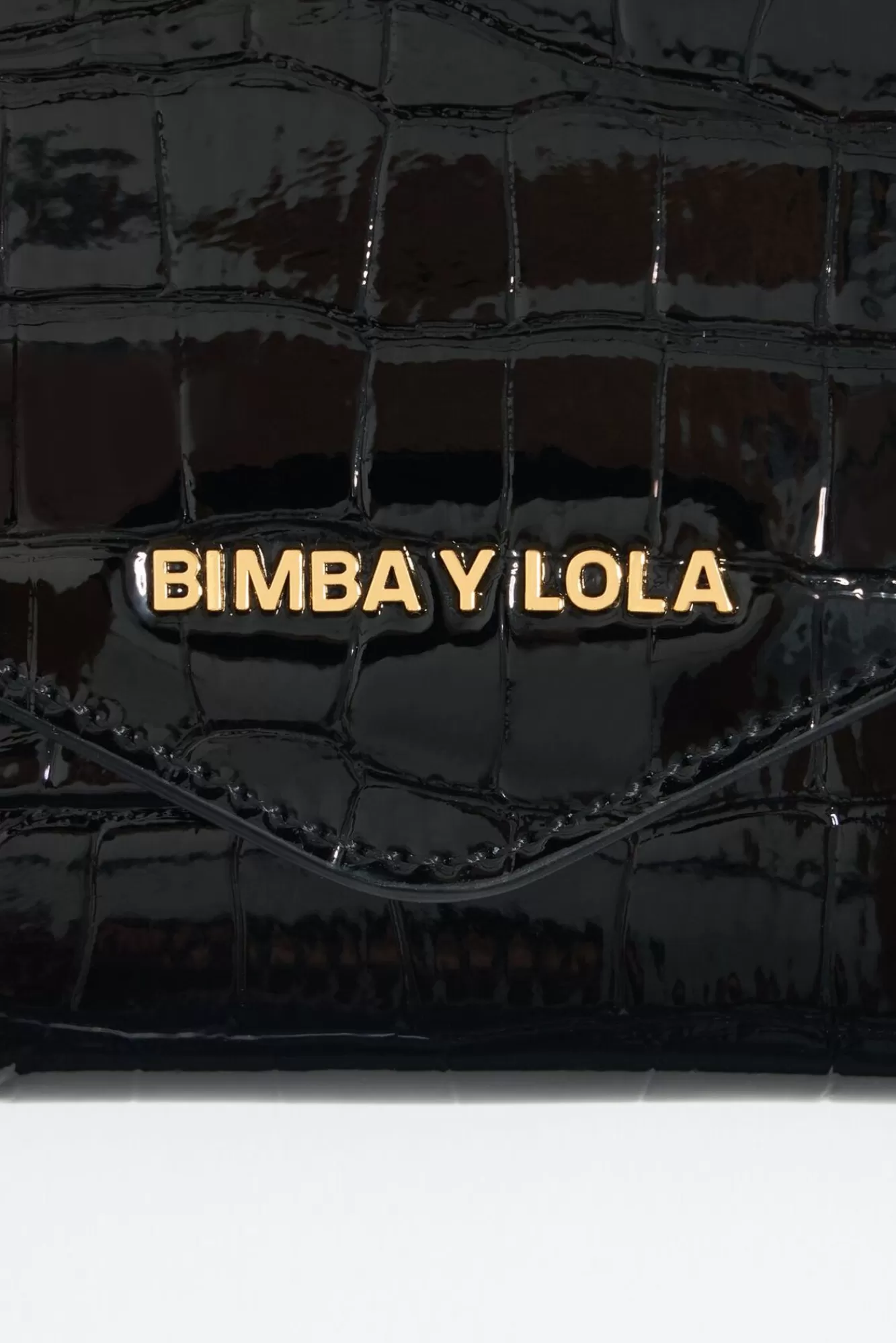 BIMBA Y LOLA Billetera Continental Grabado Cocodrilo Negra Best