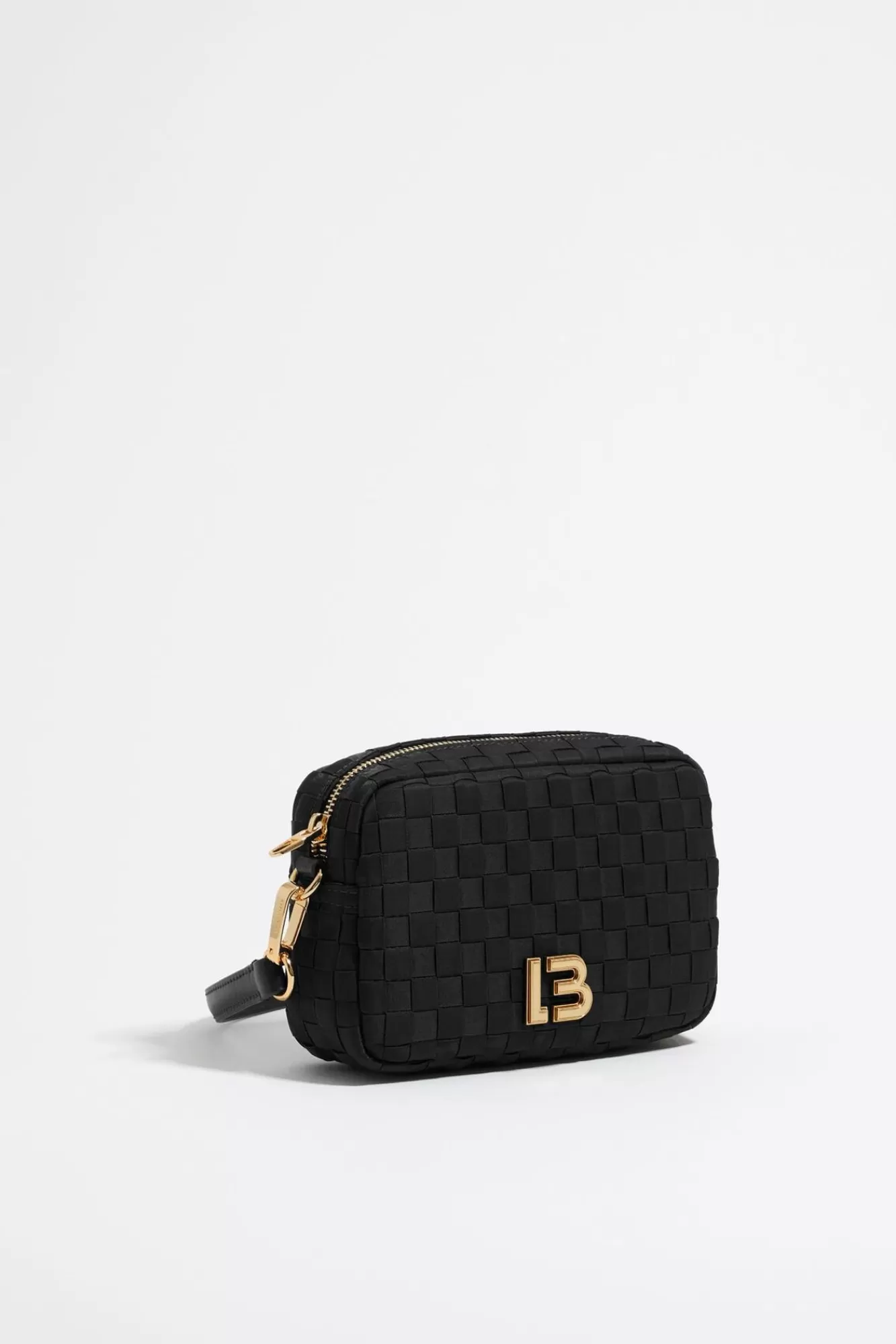 BIMBA Y LOLA Bolso Bandolera Pequeno Nylon Trenzado Negro Outlet