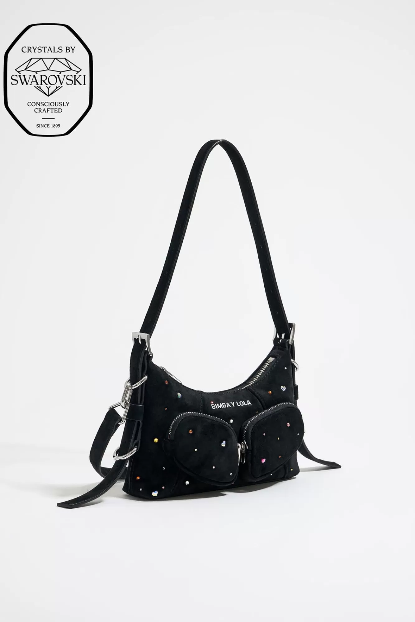 BIMBA Y LOLA Bolso Hobo Pocket Mini Piel Swarovski Negro Store