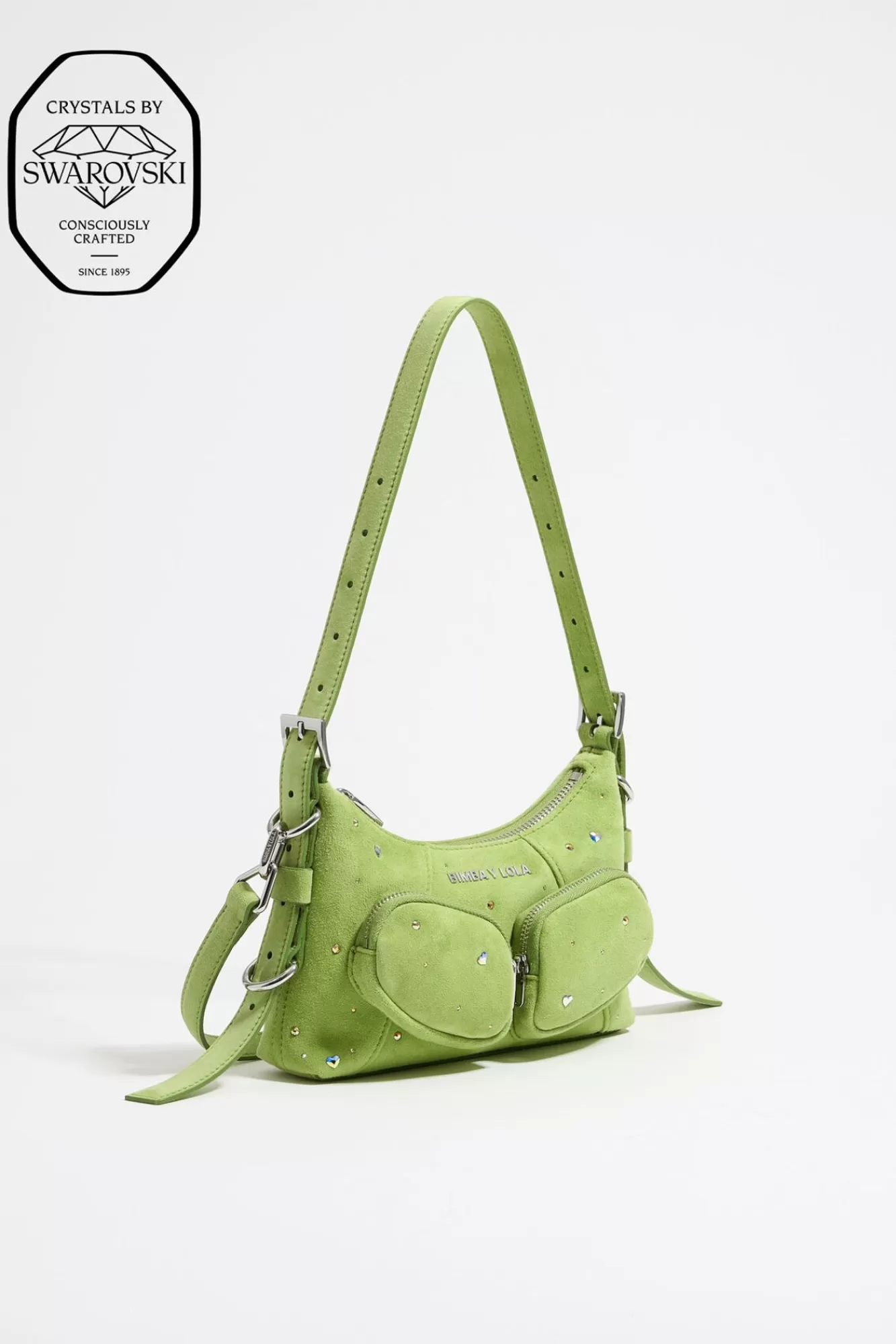 BIMBA Y LOLA Bolso Hobo Pocket Mini Piel Swarovski Pistacho Store