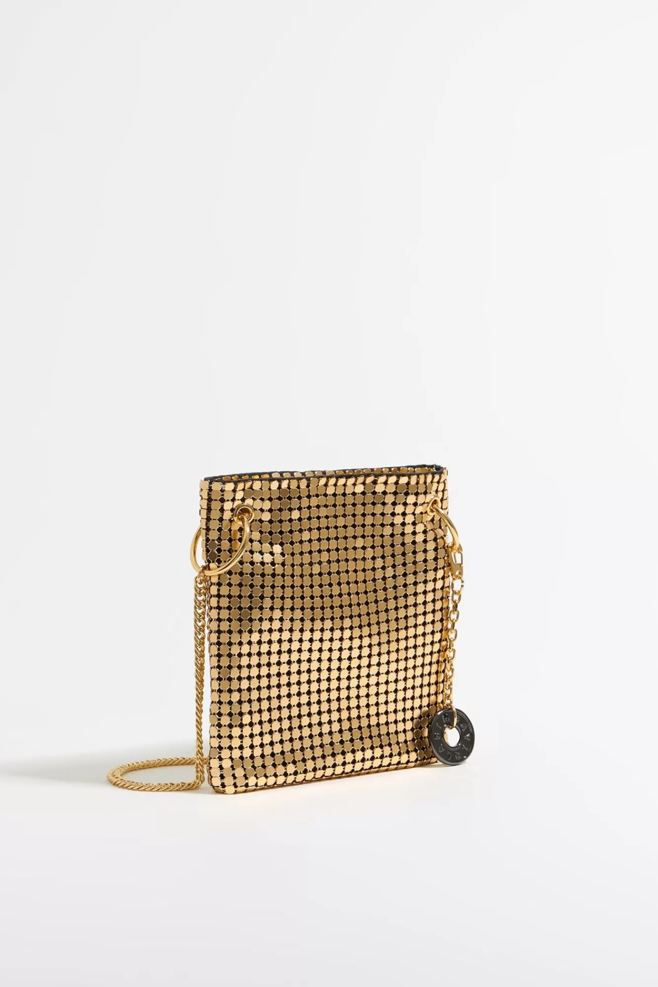 BIMBA Y LOLA Bolso Plano Mini Malla Metalica Oro Best