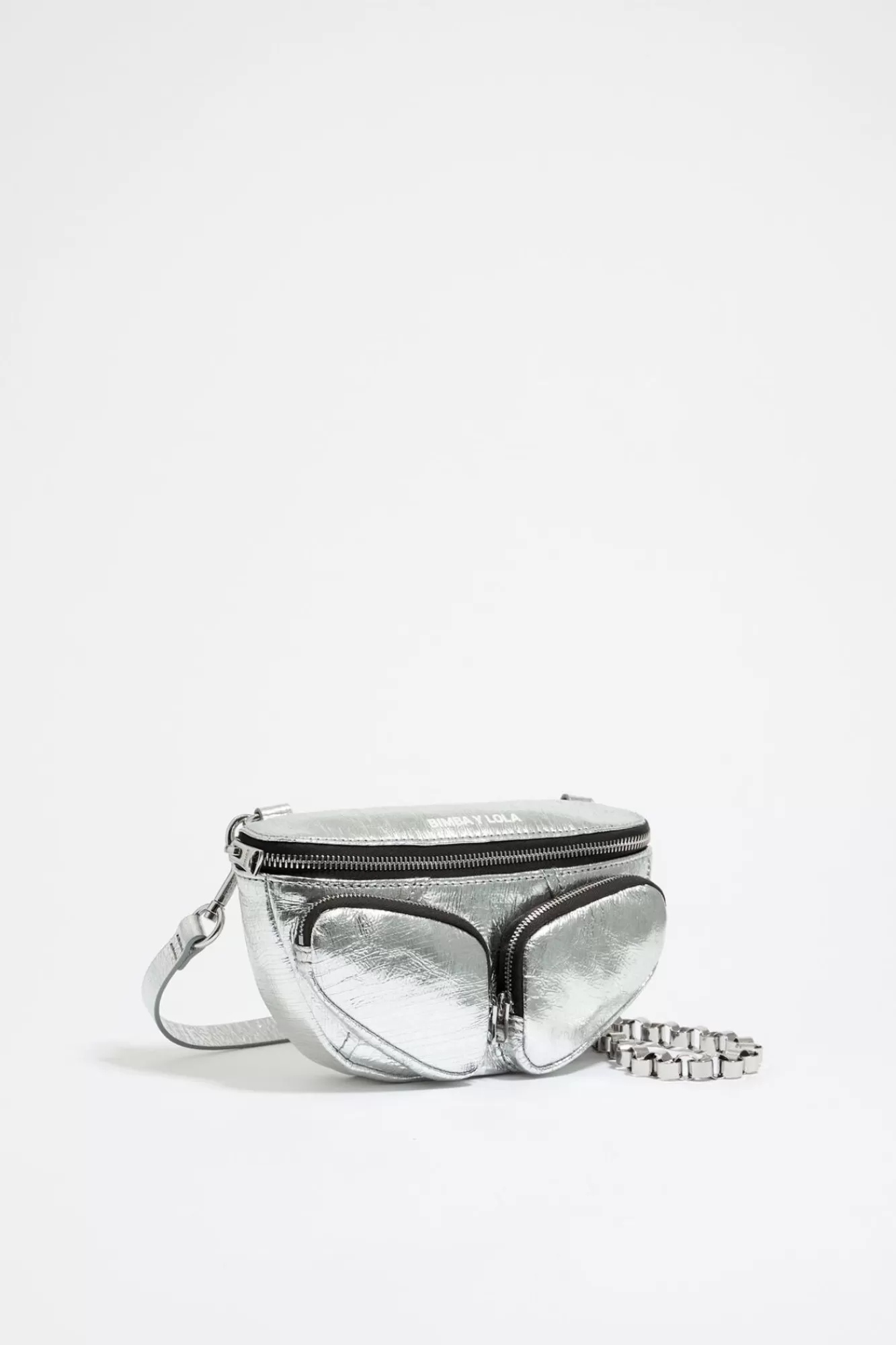 BIMBA Y LOLA Bolso Rinonera Pocket Mini Piel Plateado Shop