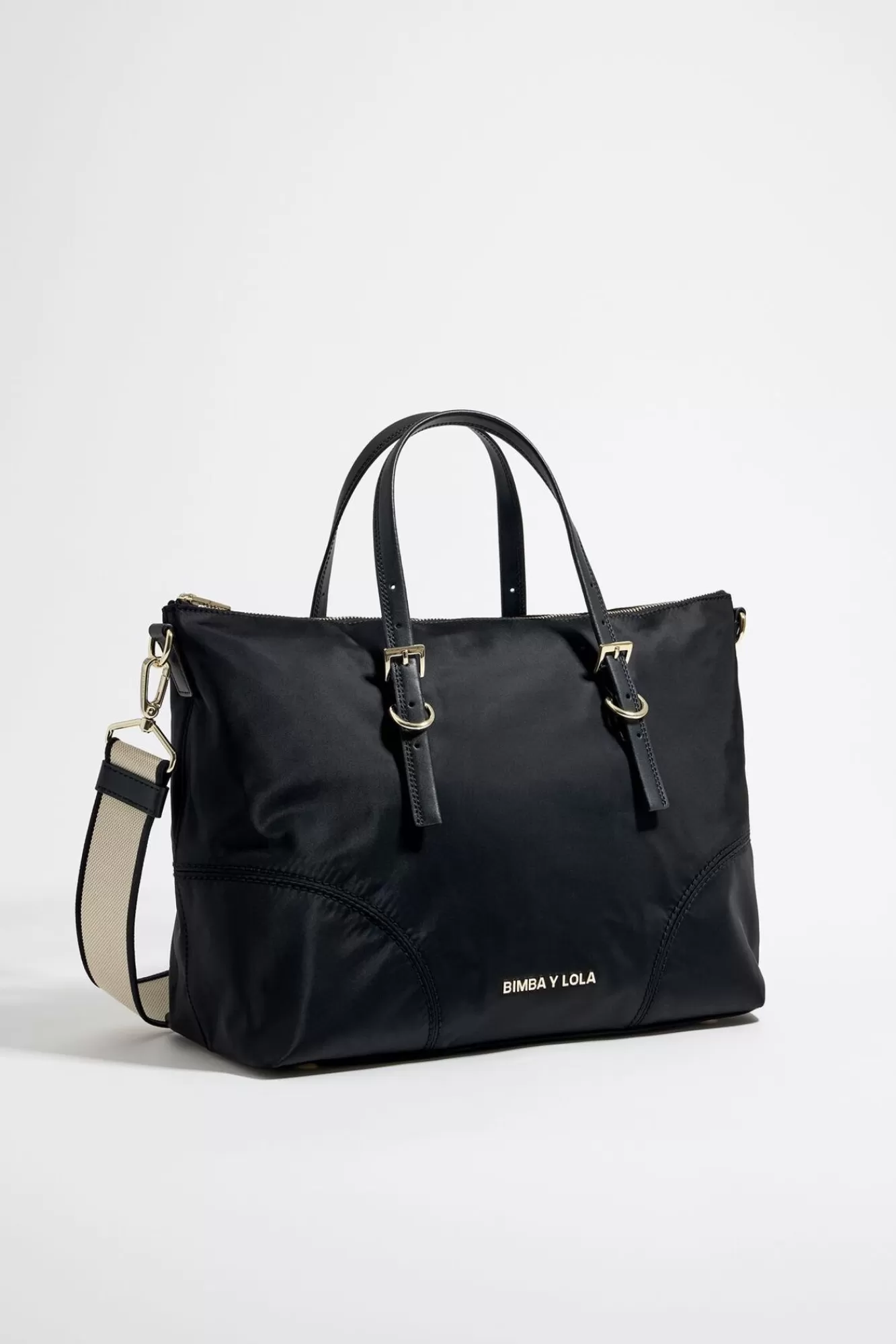 BIMBA Y LOLA Bolso Shopper Grande Nylon Negro Cheap