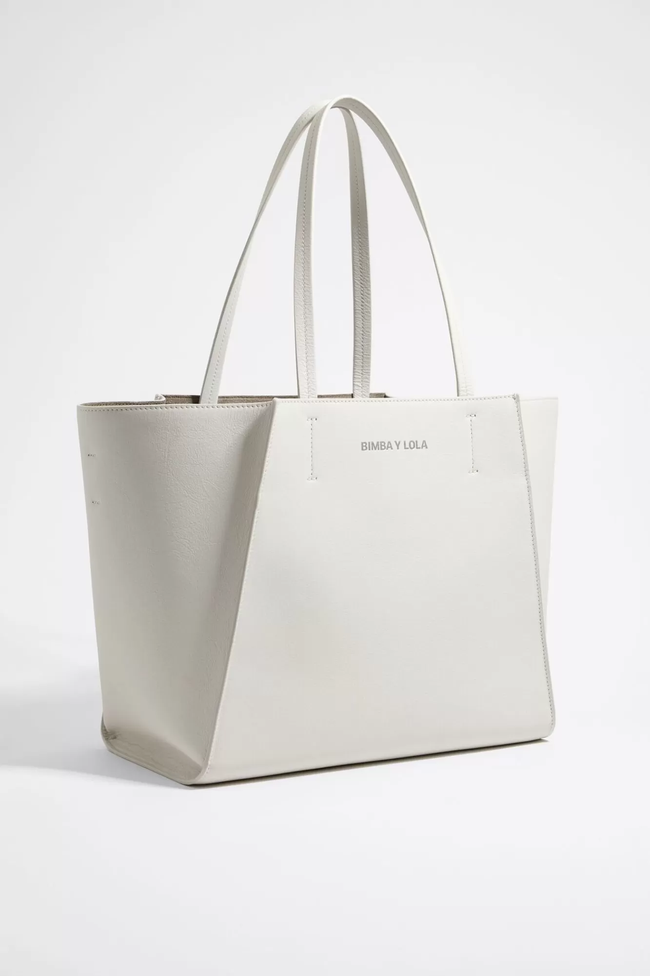 BIMBA Y LOLA Bolso Shopper Grande Piel Blanco Roto Discount