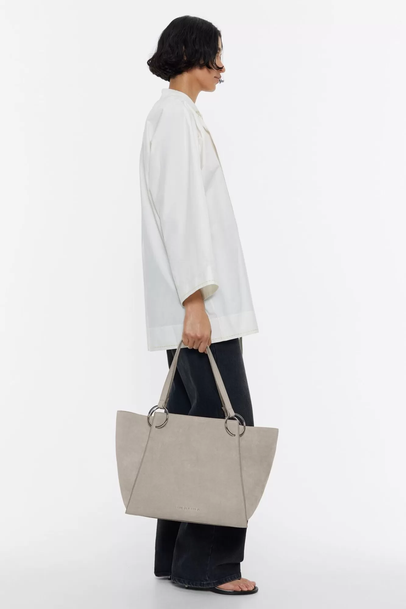 BIMBA Y LOLA Bolso Shopper Grande Piel Piedra Sale