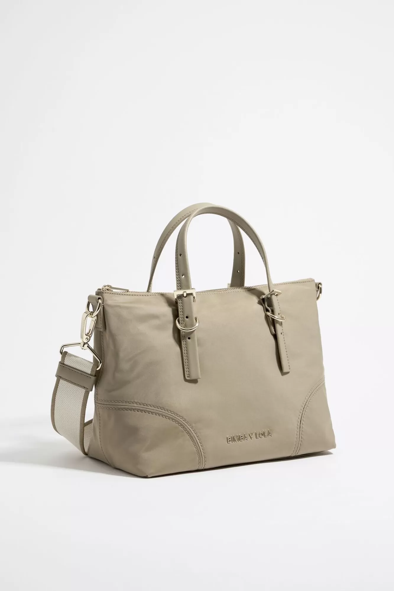 BIMBA Y LOLA Bolso Shopper Mediano Nylon Caqui Claro Online