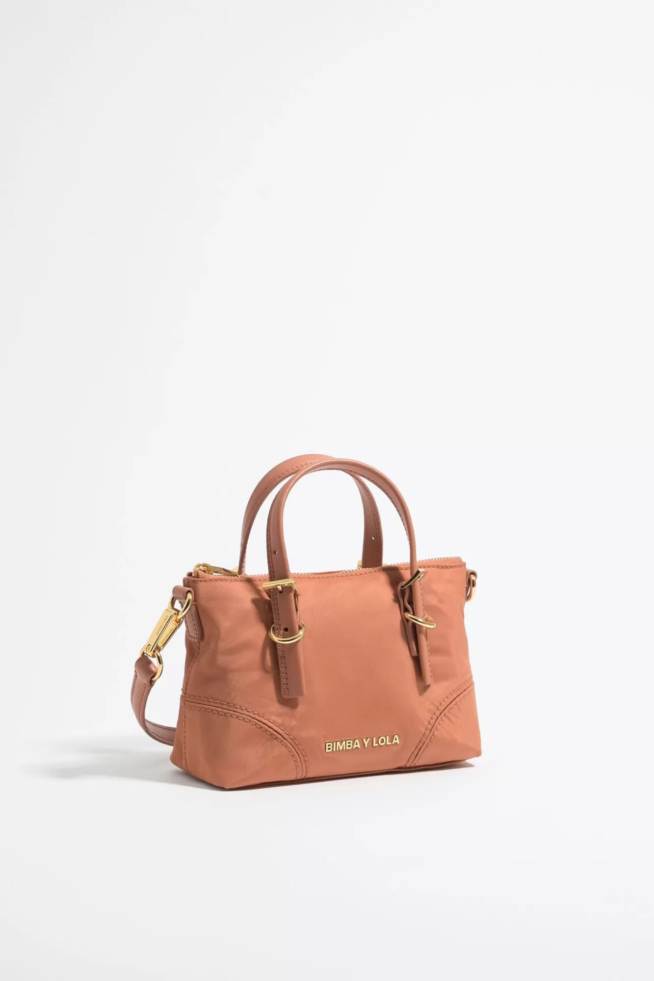 BIMBA Y LOLA Bolso Shopper Mini Nylon Arcilla New