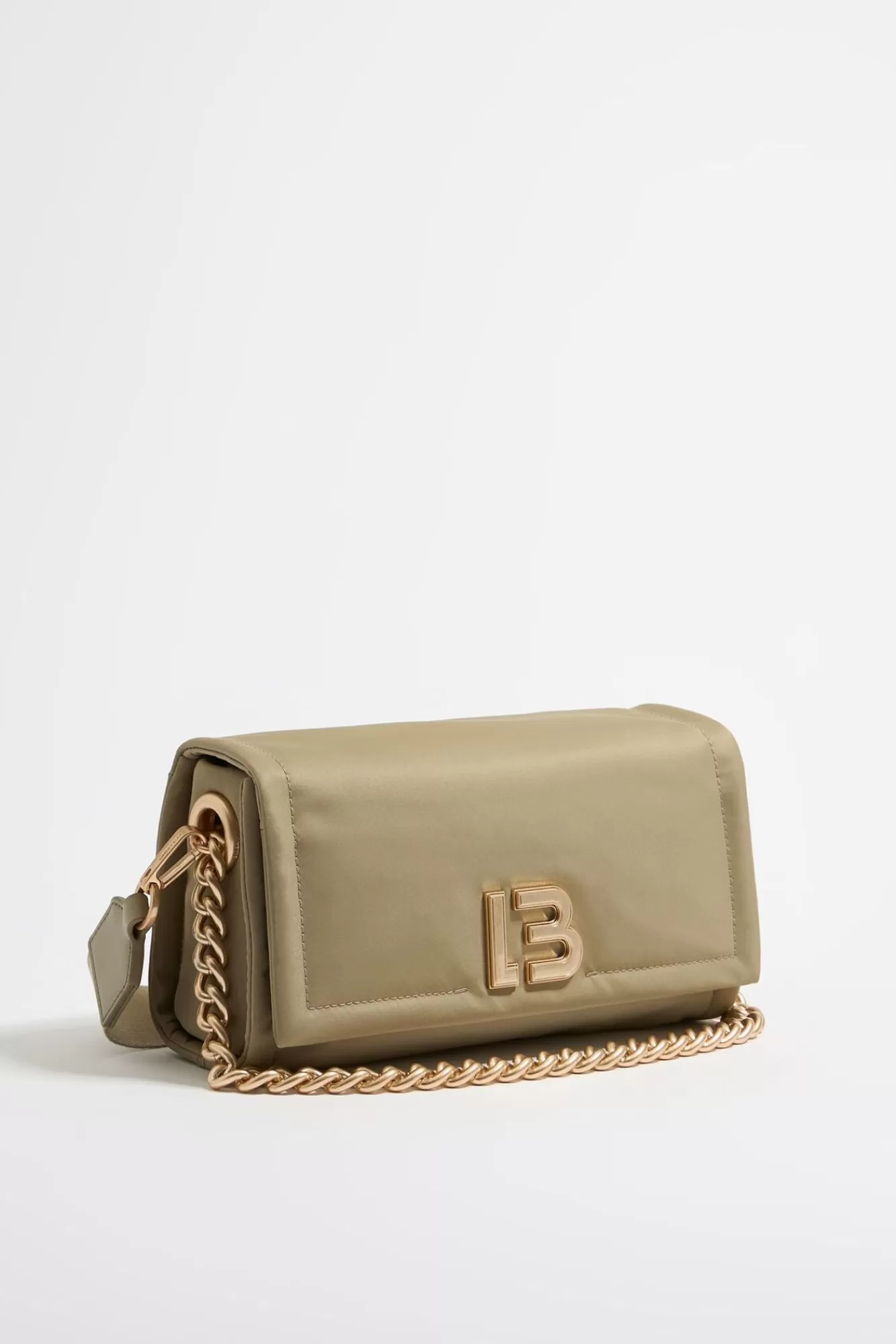 BIMBA Y LOLA Bolso Solapa Mediano Nylon Caqui Claro Sale