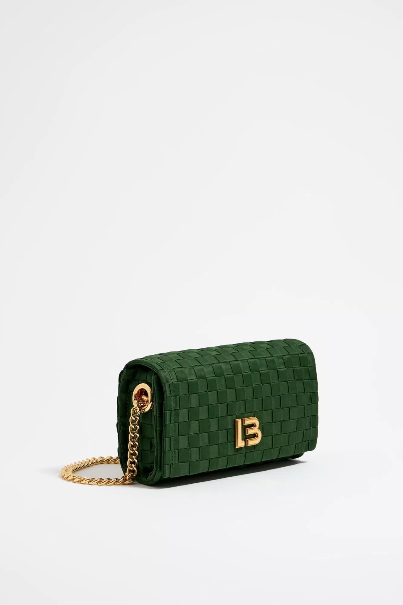 BIMBA Y LOLA Bolso Solapa Mini Nylon Trenzado Verde Fashion