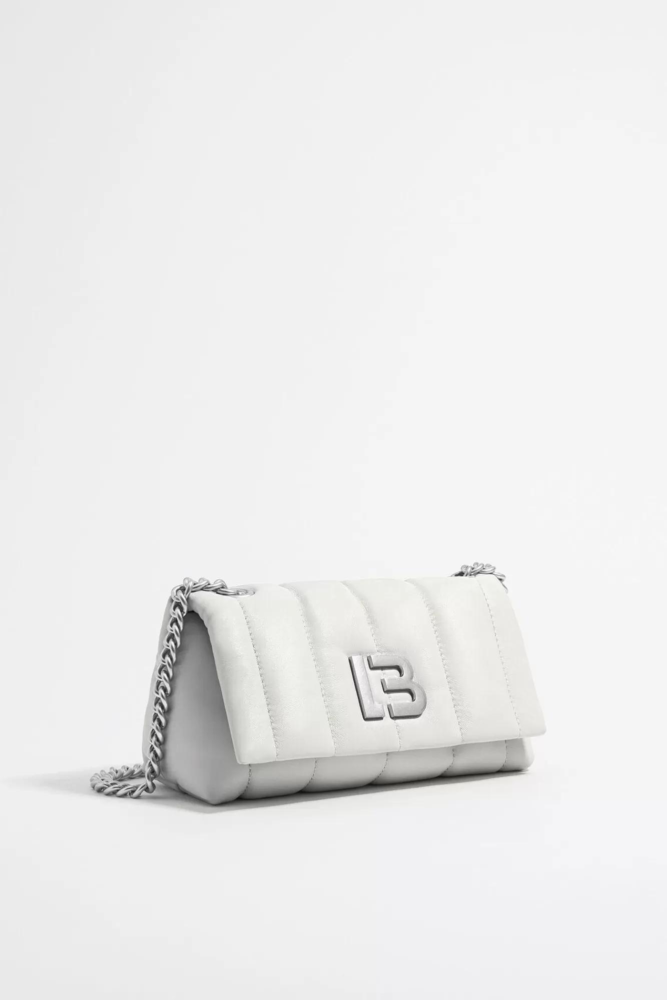 BIMBA Y LOLA Bolso Solapa Pequeno Piel Napa Blanco Roto New