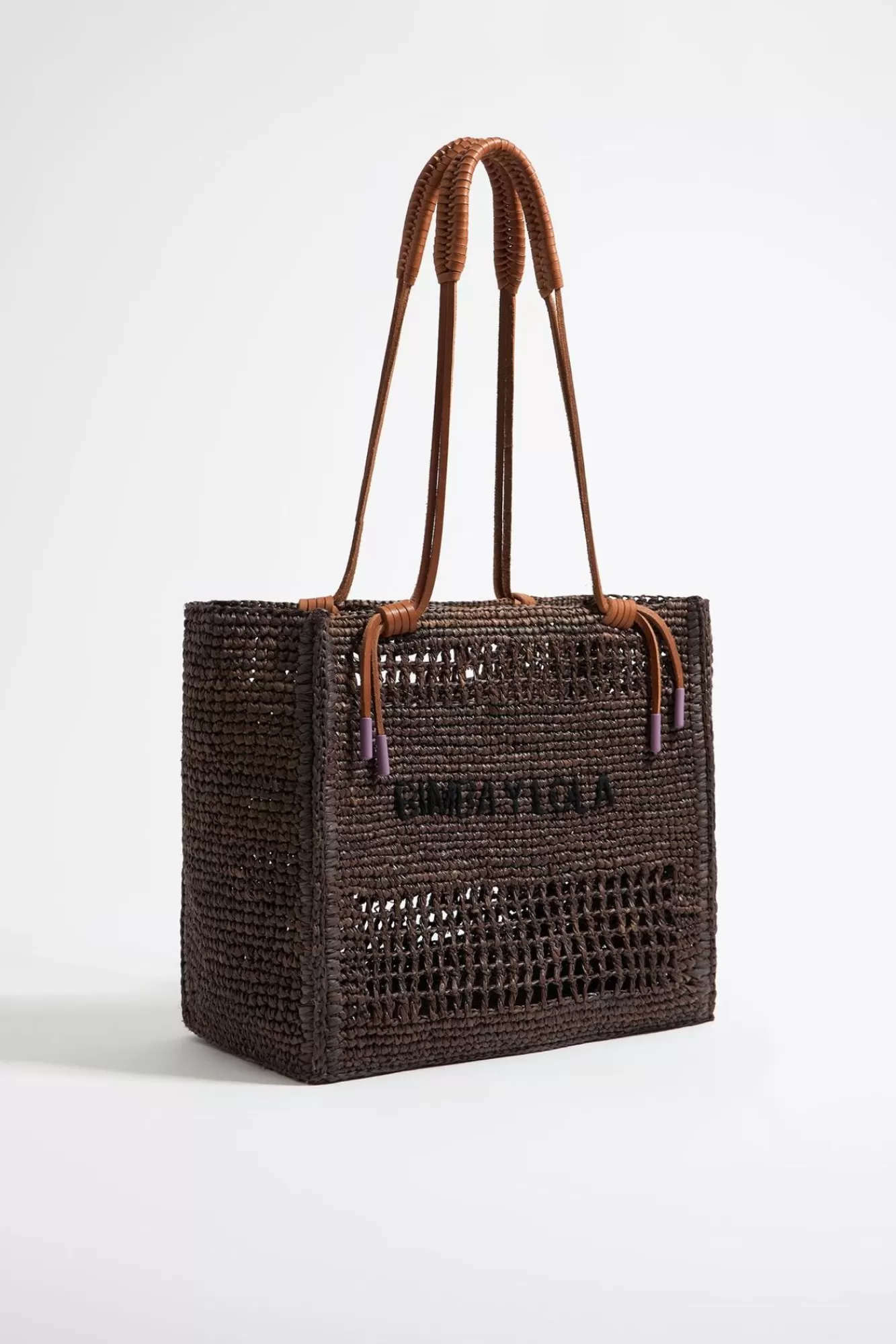 BIMBA Y LOLA Bolso Tote Grande Rafia Chocolate Online