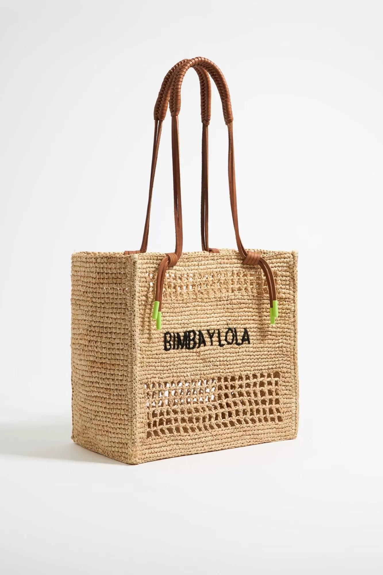 BIMBA Y LOLA Bolso Tote Grande Rafia Natural Discount