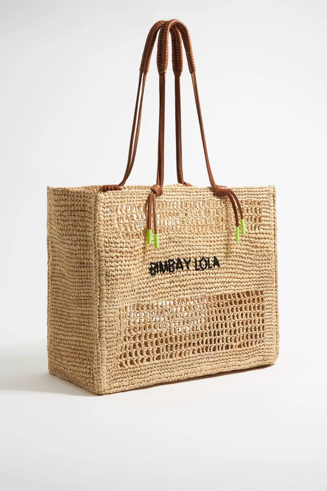 BIMBA Y LOLA Bolso Tote Maxi Rafia Natural Hot