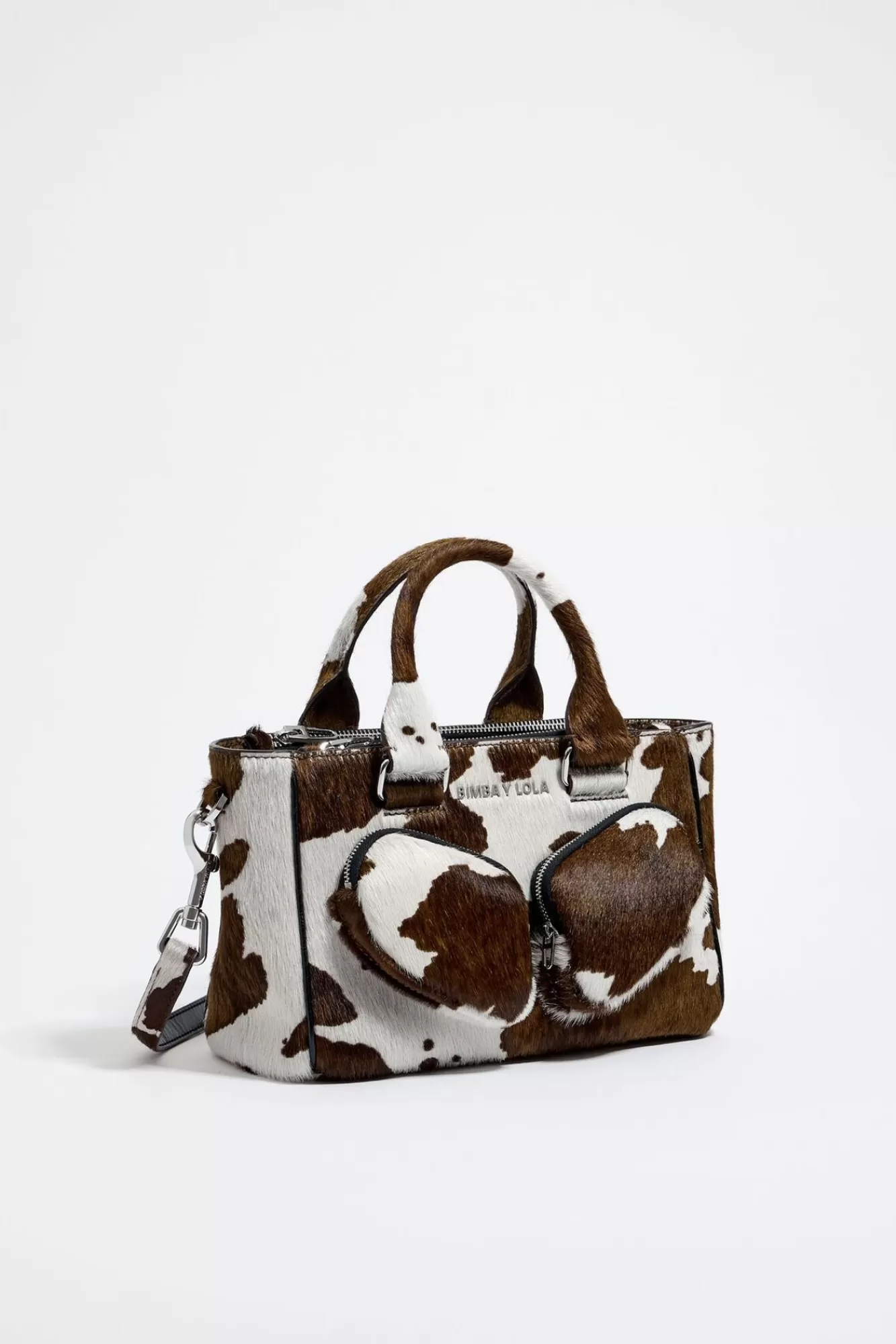 BIMBA Y LOLA Bolso Tote Pocket Mediano Piel Print Vaca Cheap