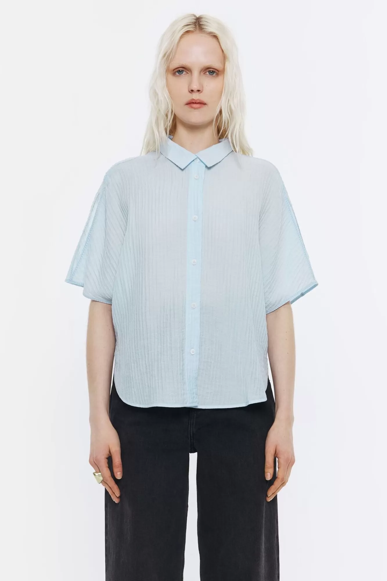 BIMBA Y LOLA Camisa Capa Corta Azul Claro Store