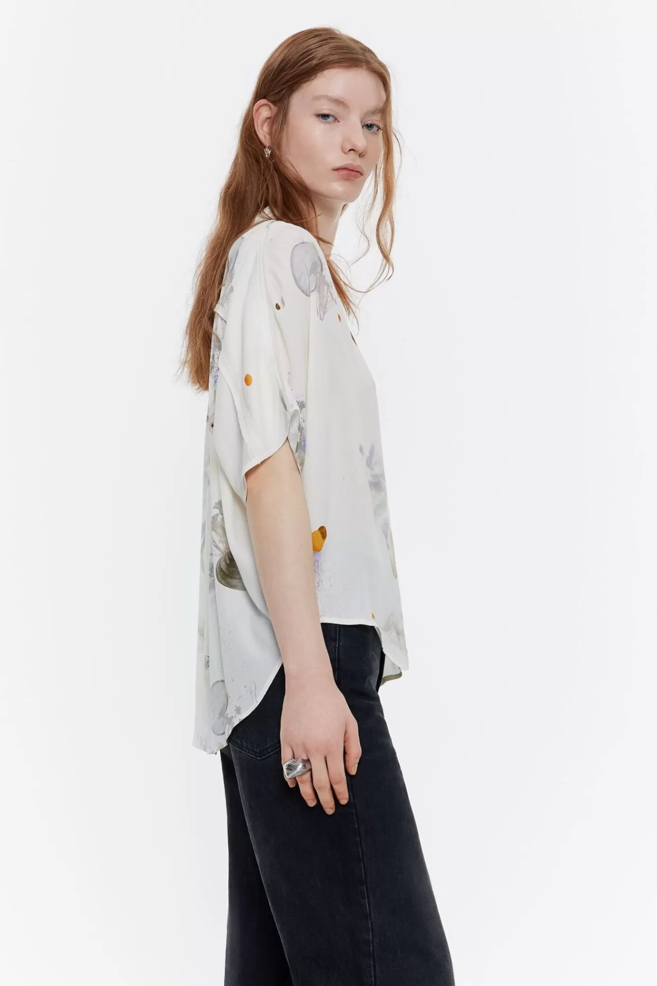 BIMBA Y LOLA Camisa Capa Corta Waves Marfil Sale