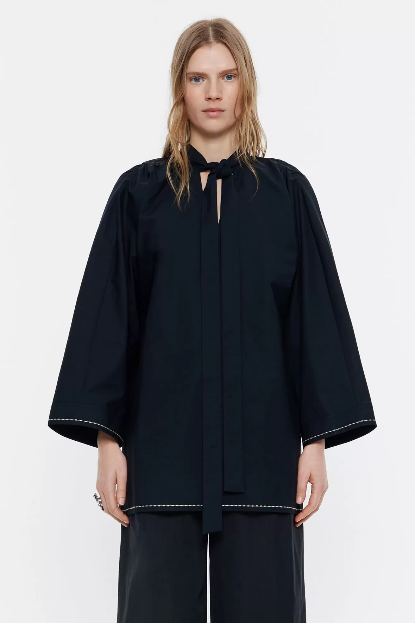 BIMBA Y LOLA Camisa Lazo Algodon Negra Flash Sale