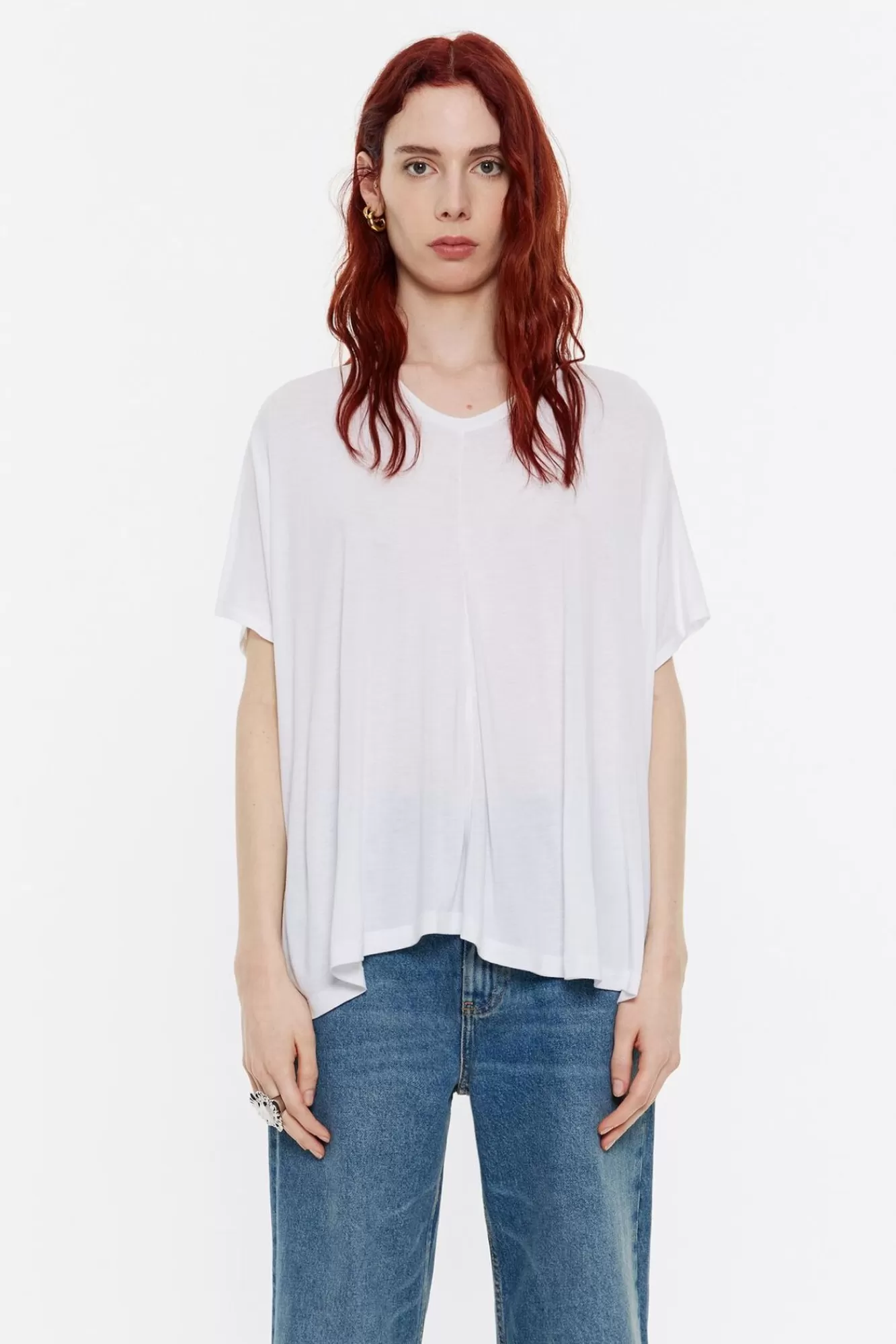 BIMBA Y LOLA Camiseta Larga Oversize Blanca Flash Sale