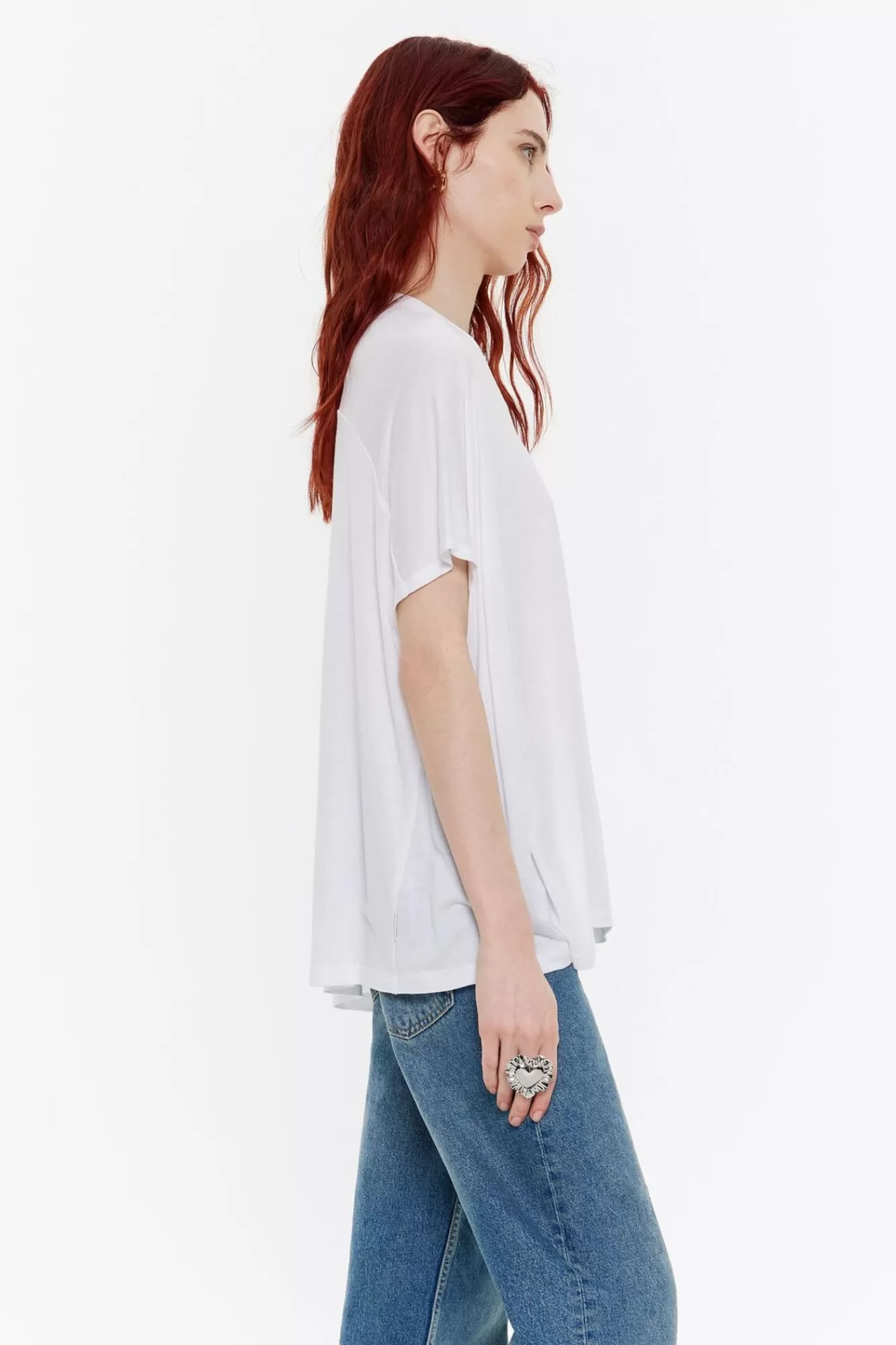 BIMBA Y LOLA Camiseta Larga Oversize Blanca Flash Sale