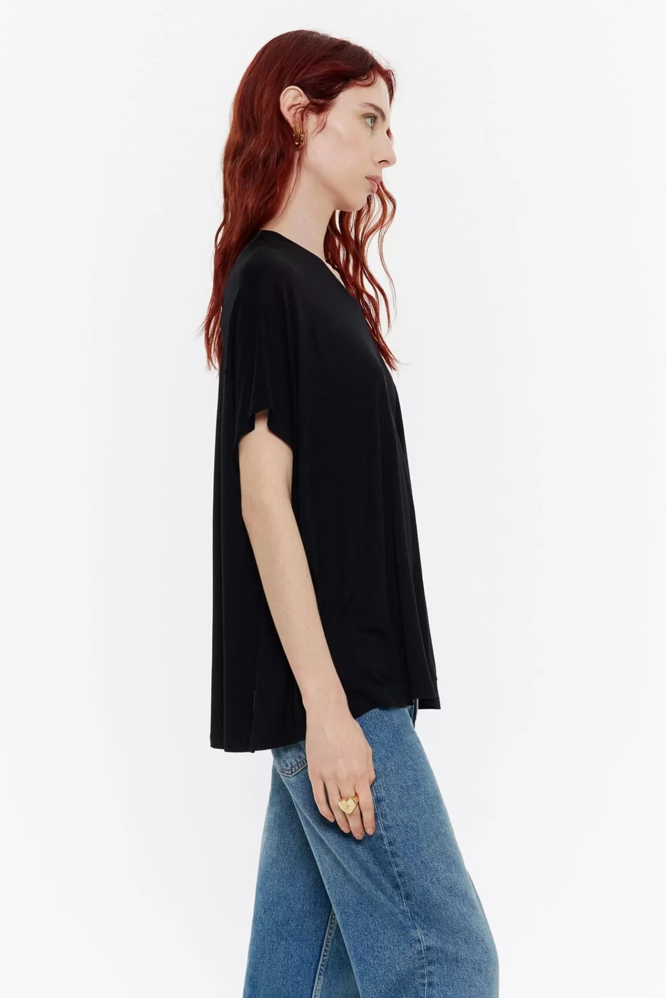 BIMBA Y LOLA Camiseta Larga Oversize Negra Best