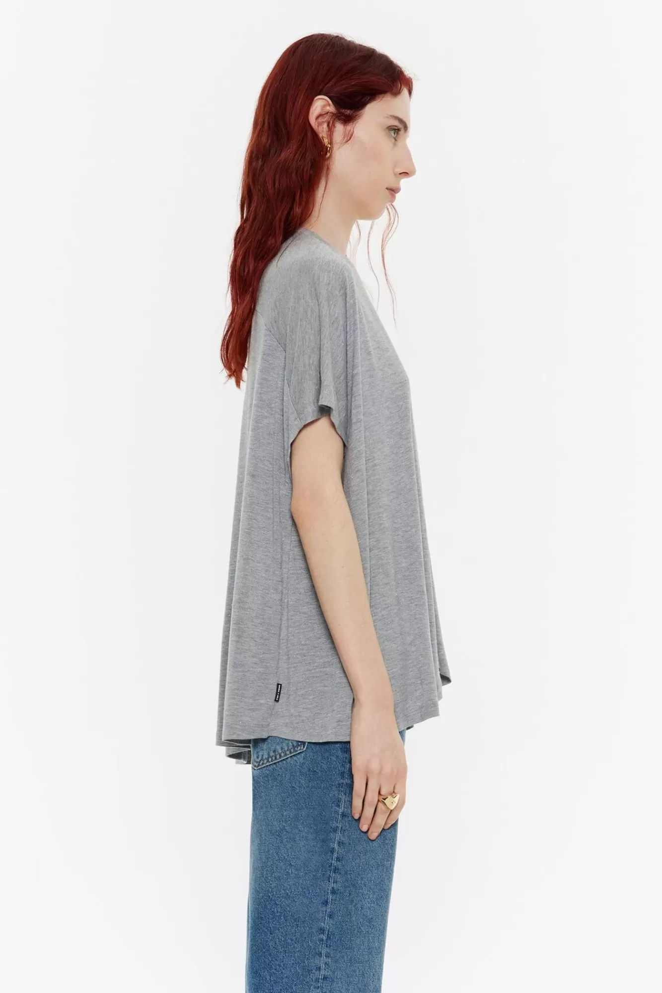 BIMBA Y LOLA Camiseta Oversize Larga Lurex Gris Cheap