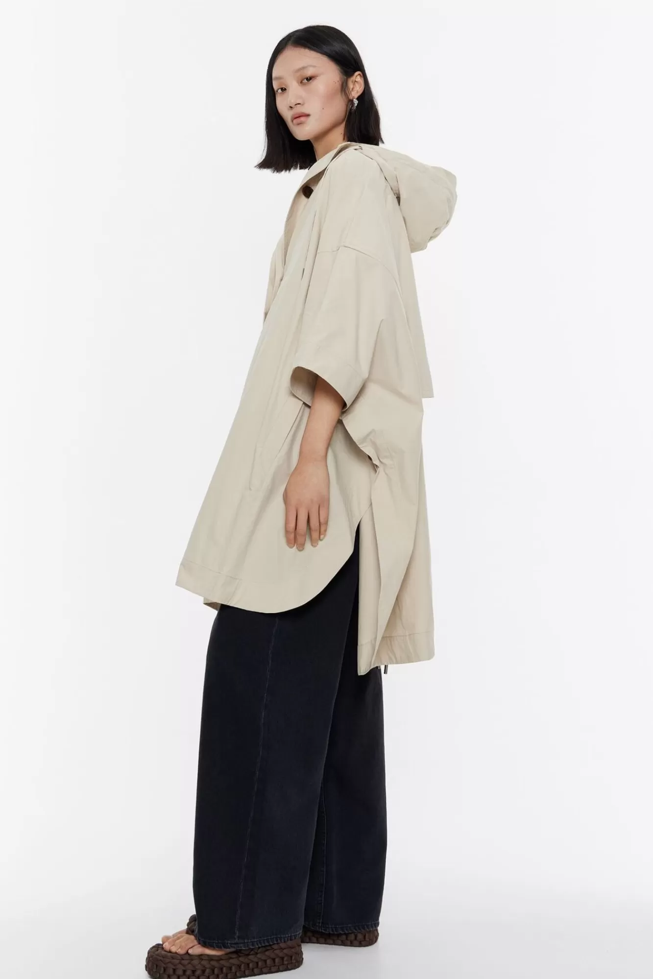 BIMBA Y LOLA Capa Oversize Algodon Piedra Discount