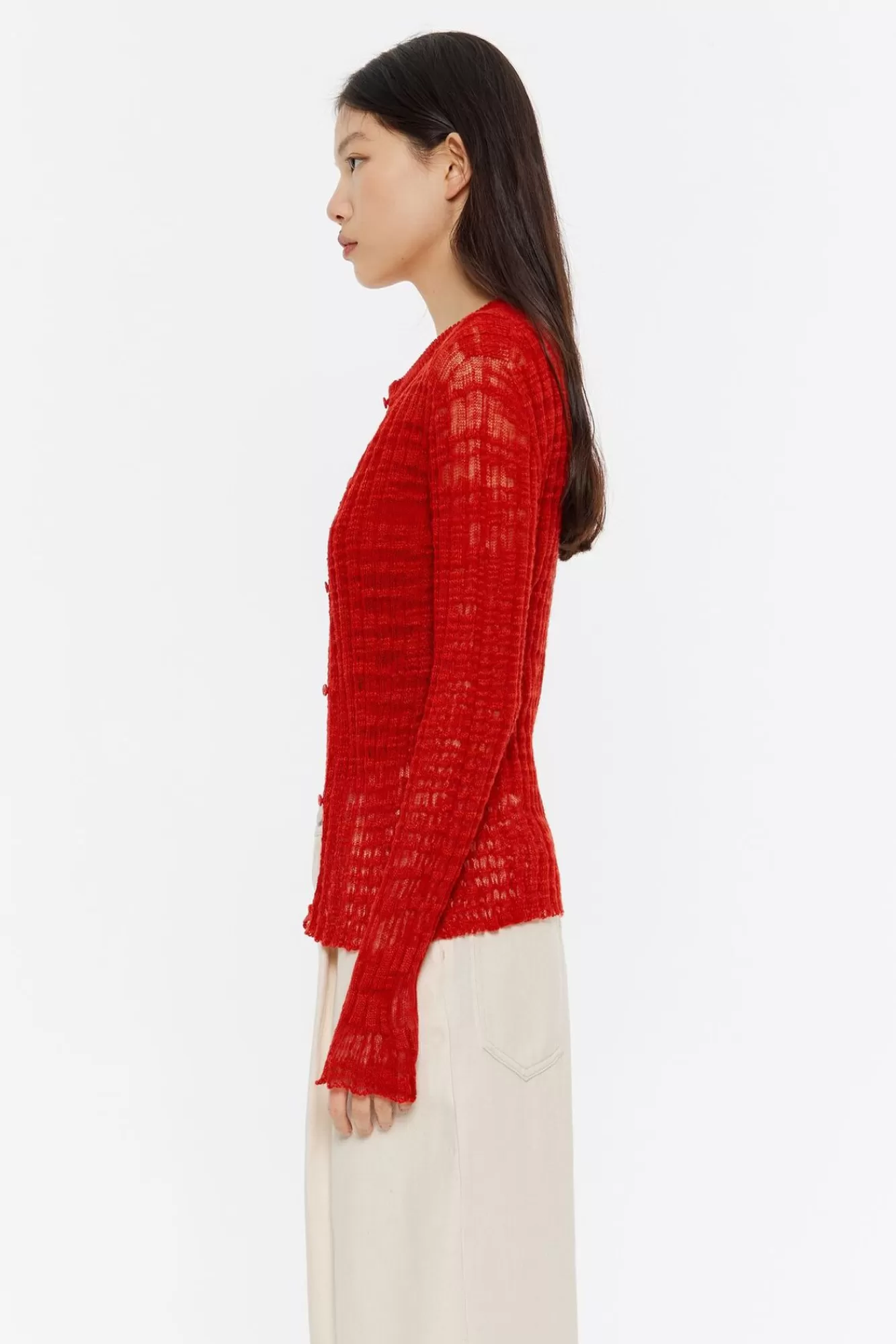 BIMBA Y LOLA Cardigan Ajustado Punto Rojo Hot