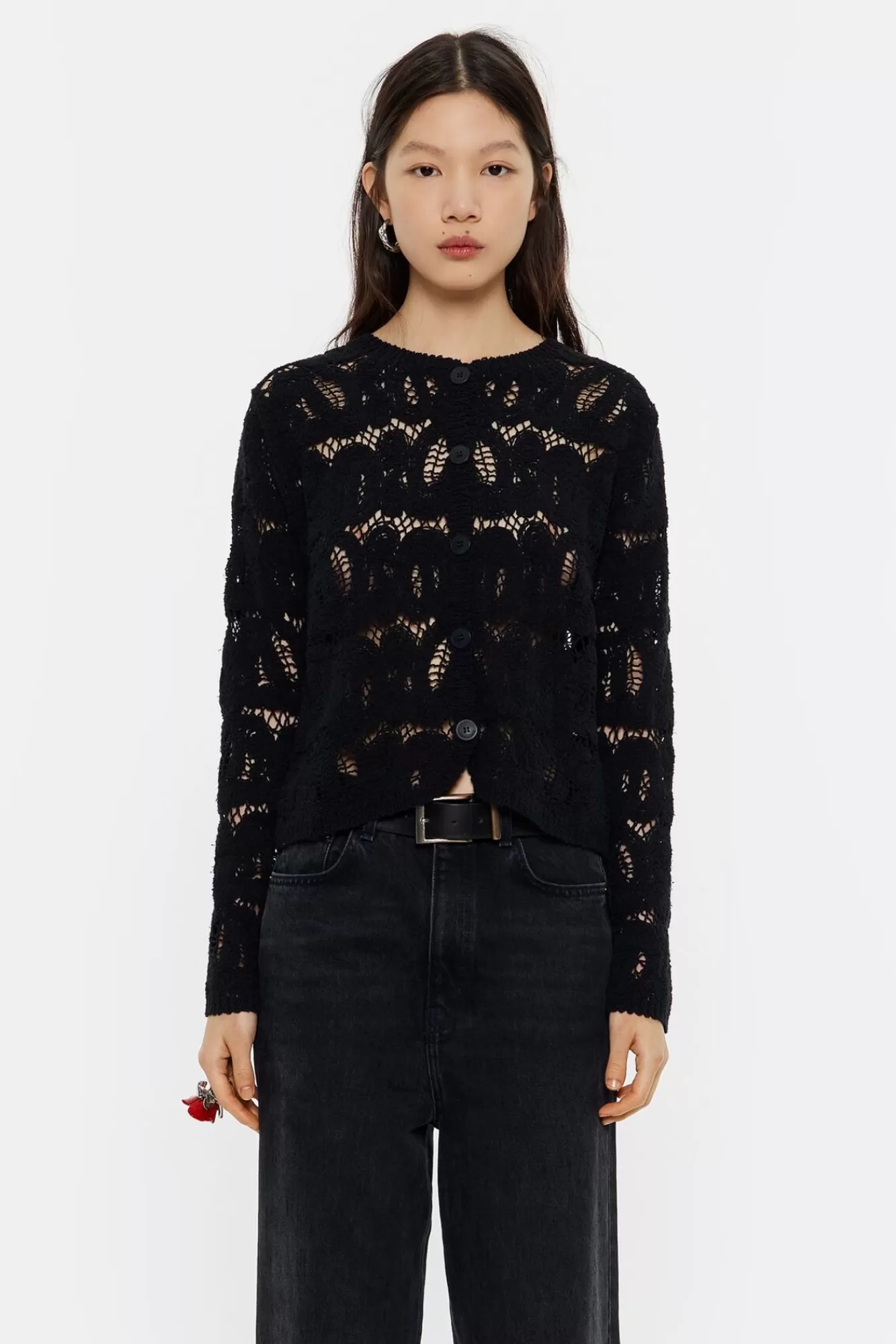 BIMBA Y LOLA Cardigan Algodon Jacquard Negro Cheap