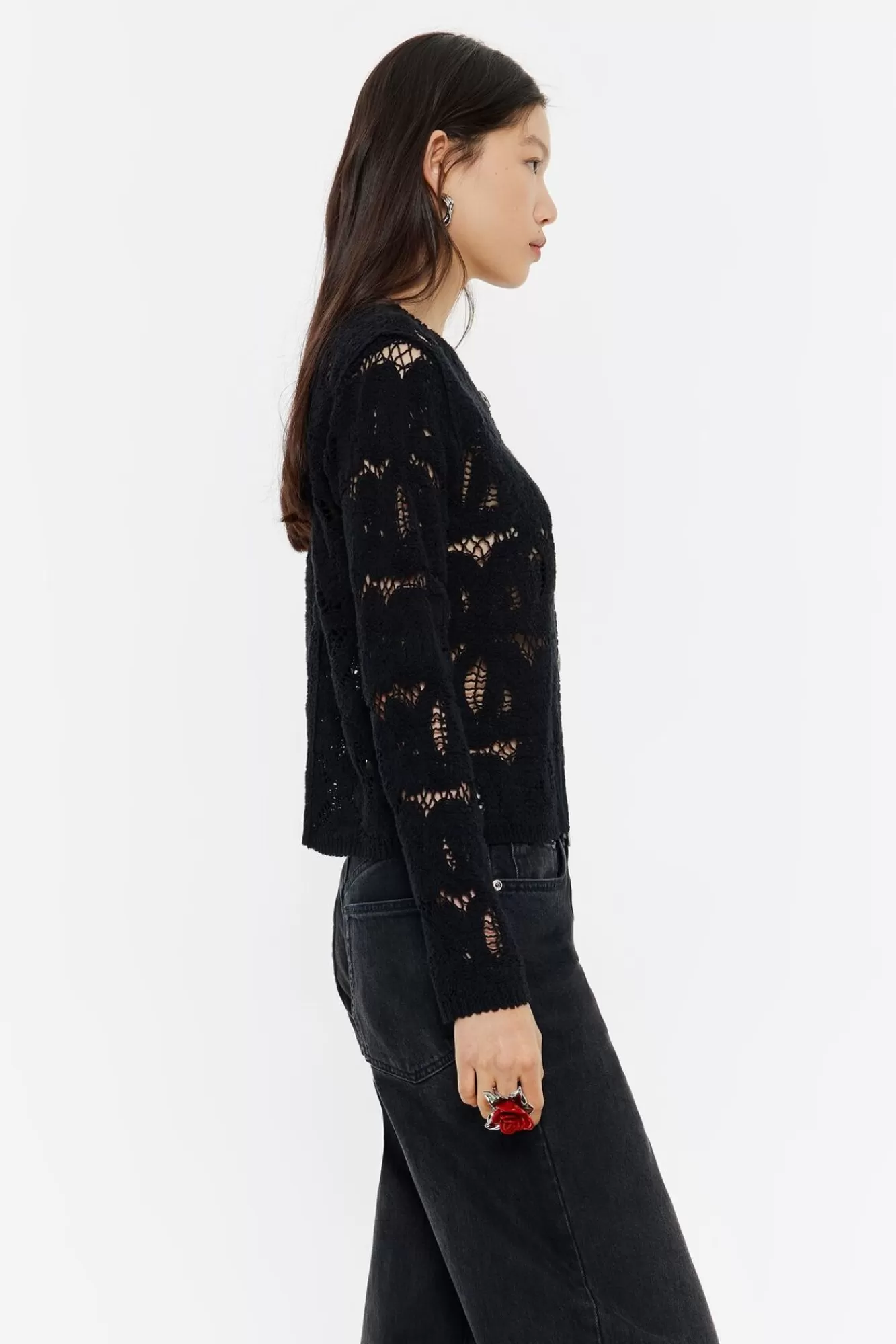 BIMBA Y LOLA Cardigan Algodon Jacquard Negro Cheap