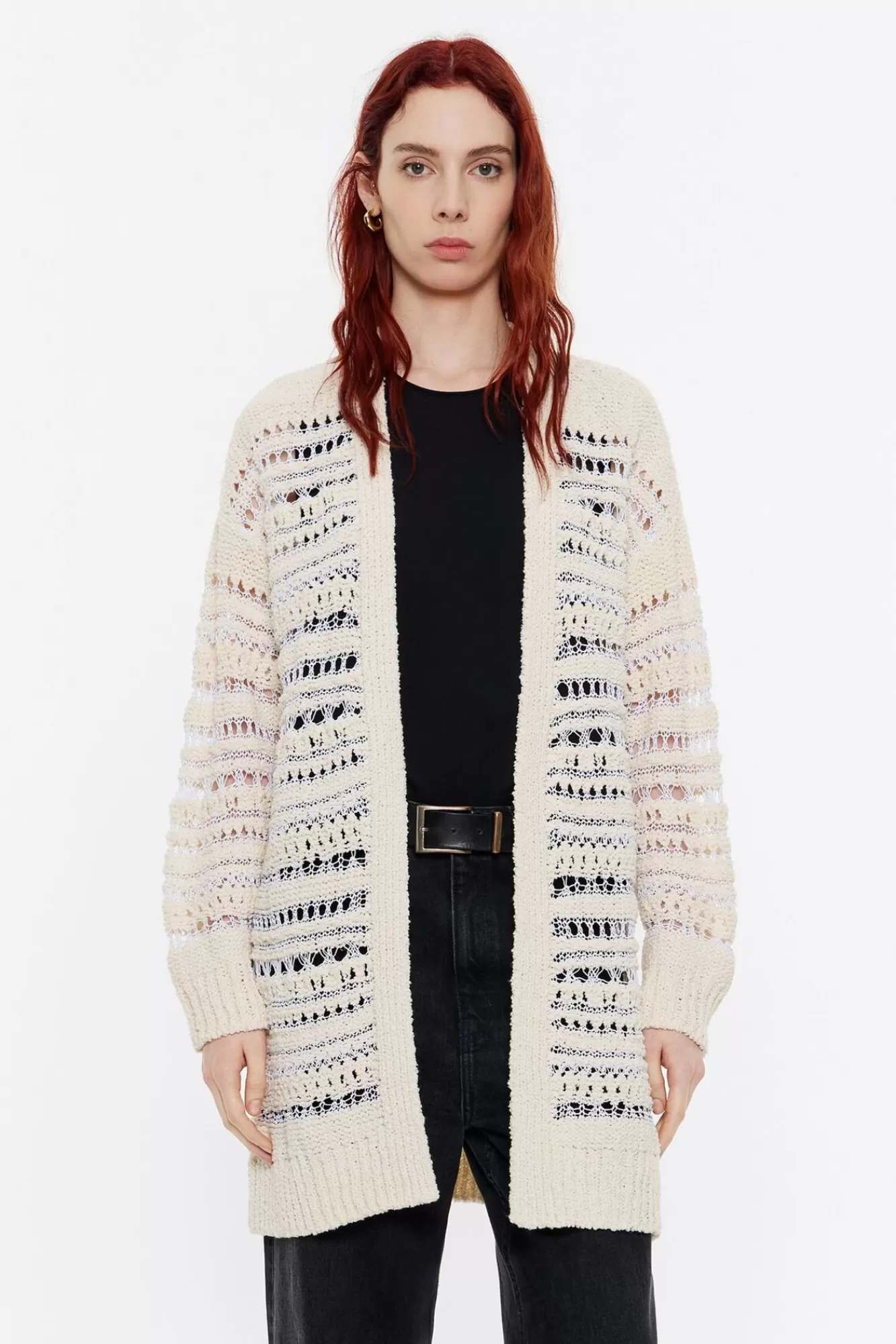 BIMBA Y LOLA Cardigan Desagujado Marfil Sale