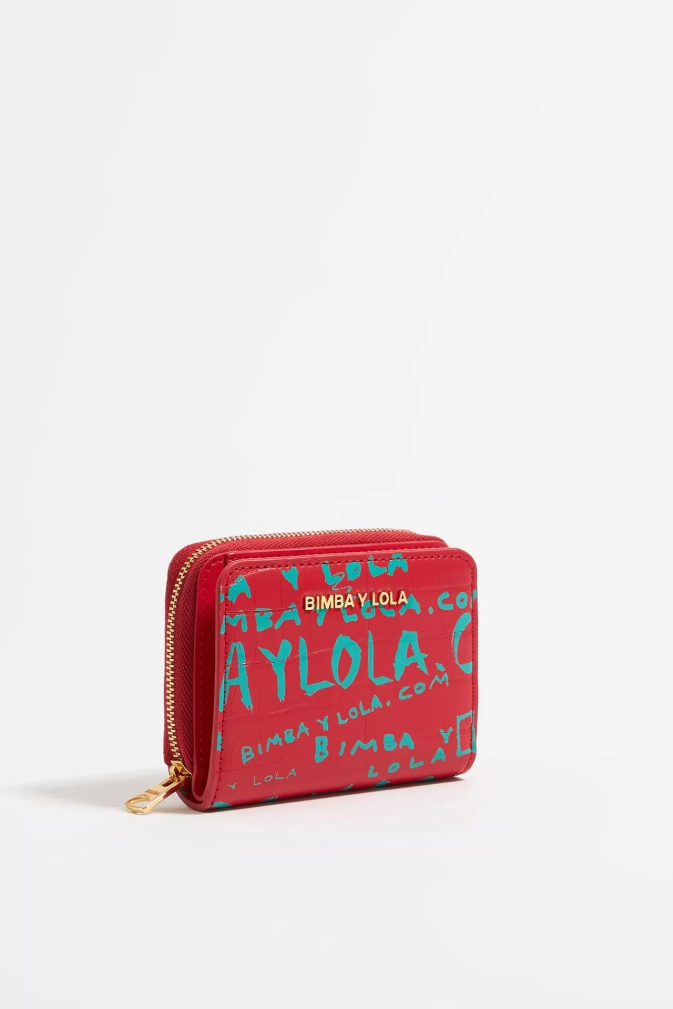 BIMBA Y LOLA Cartera Solapa Grabado Cocodrilo Roja Hot