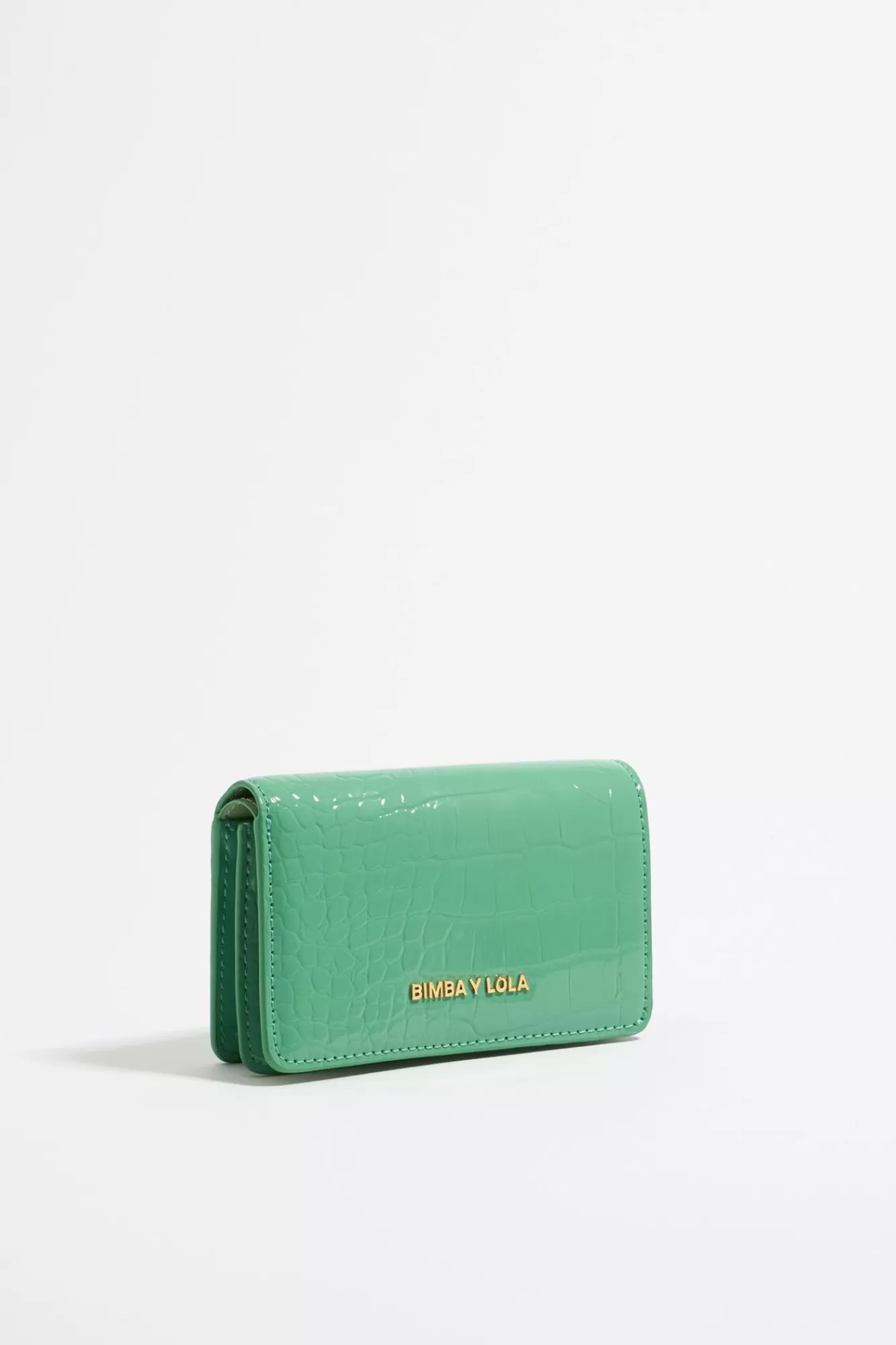 BIMBA Y LOLA Cartera Solapa Grabado Cocodrilo Verde Flash Sale