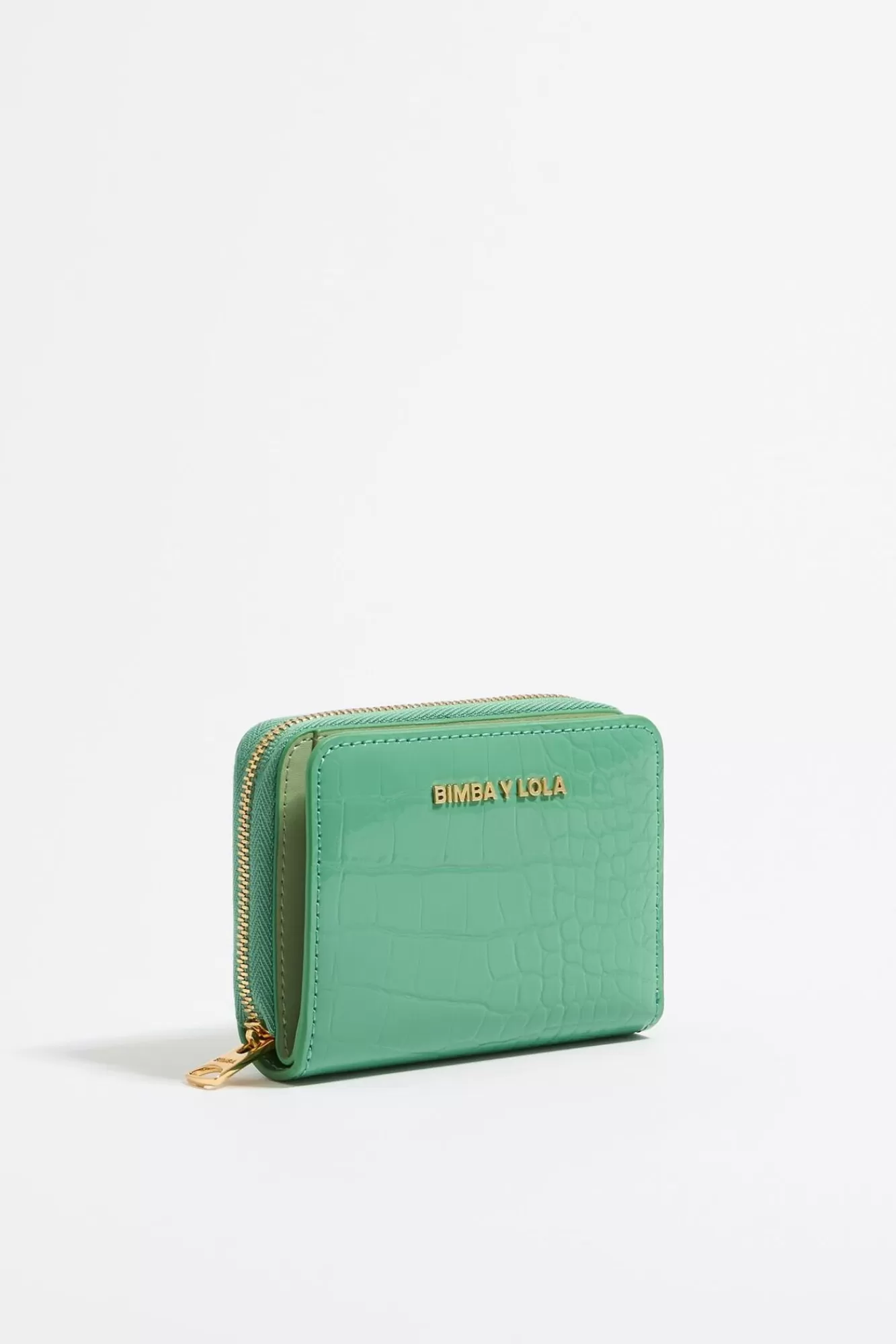 BIMBA Y LOLA Cartera Solapa Grabado Cocodrilo Verde Cheap