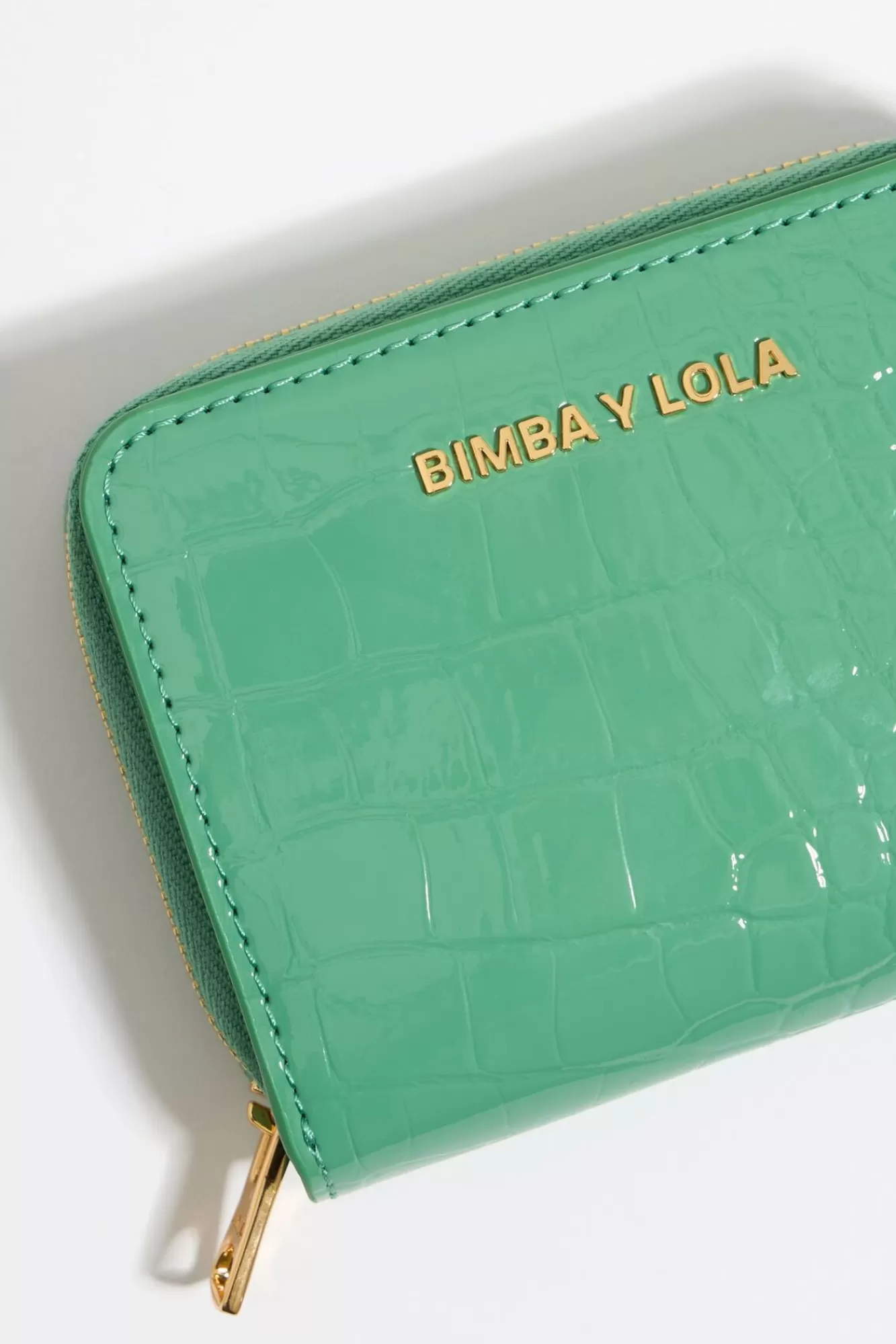 BIMBA Y LOLA Cartera Solapa Grabado Cocodrilo Verde Cheap