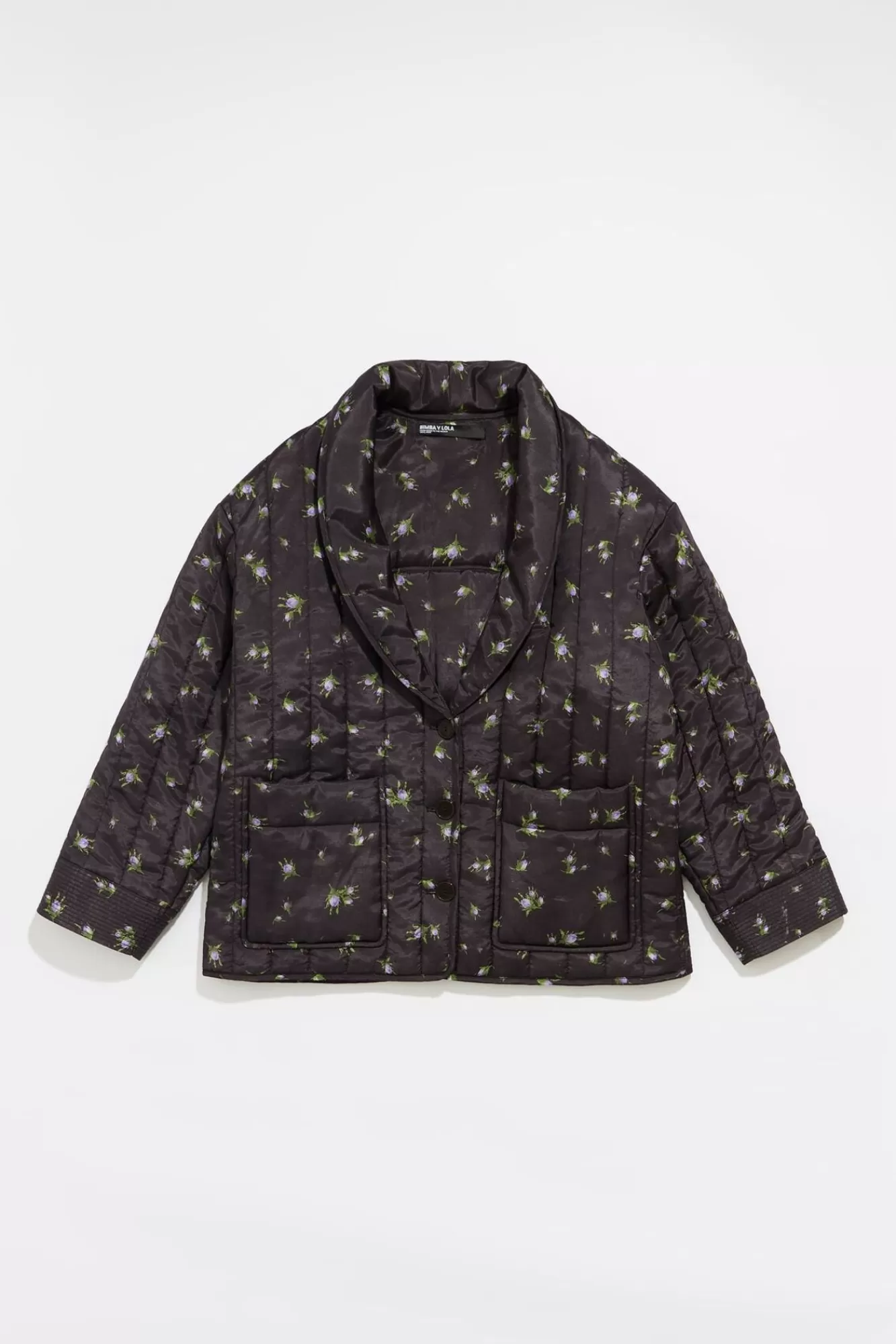 BIMBA Y LOLA Cazadora Acolchada Flowers Negra Flash Sale