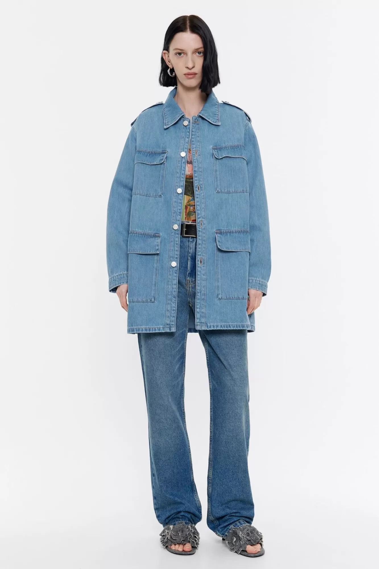 BIMBA Y LOLA Cazadora Denim Larga Azul Best