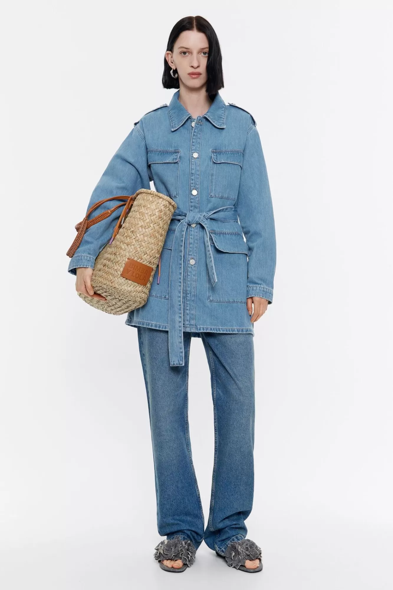 BIMBA Y LOLA Cazadora Denim Larga Azul Discount