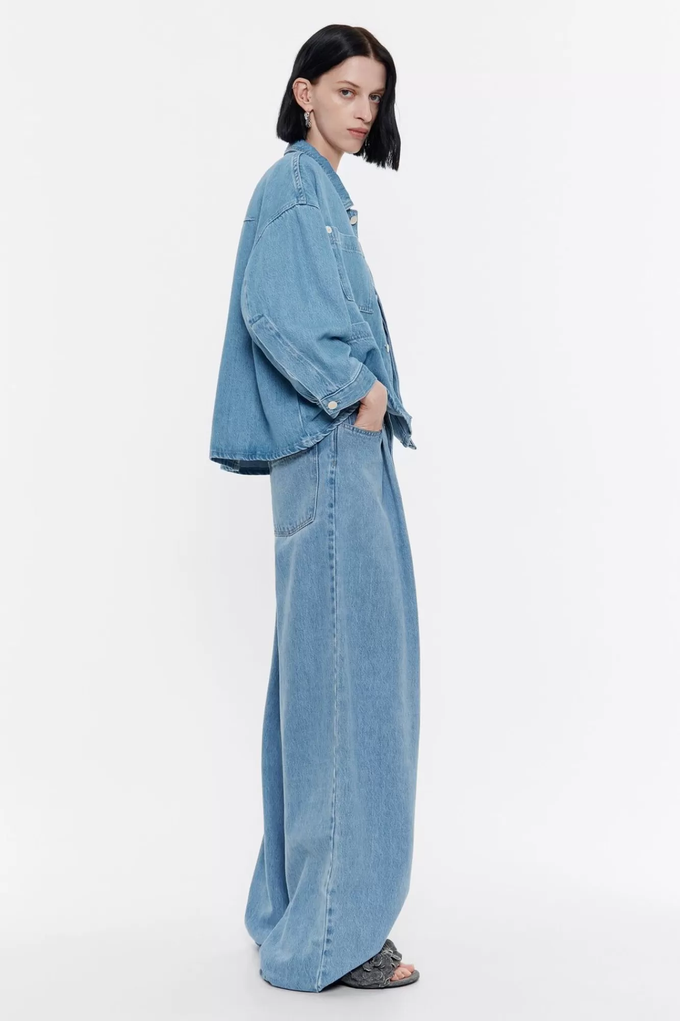 BIMBA Y LOLA Cazadora Denim Recta Azul Cheap