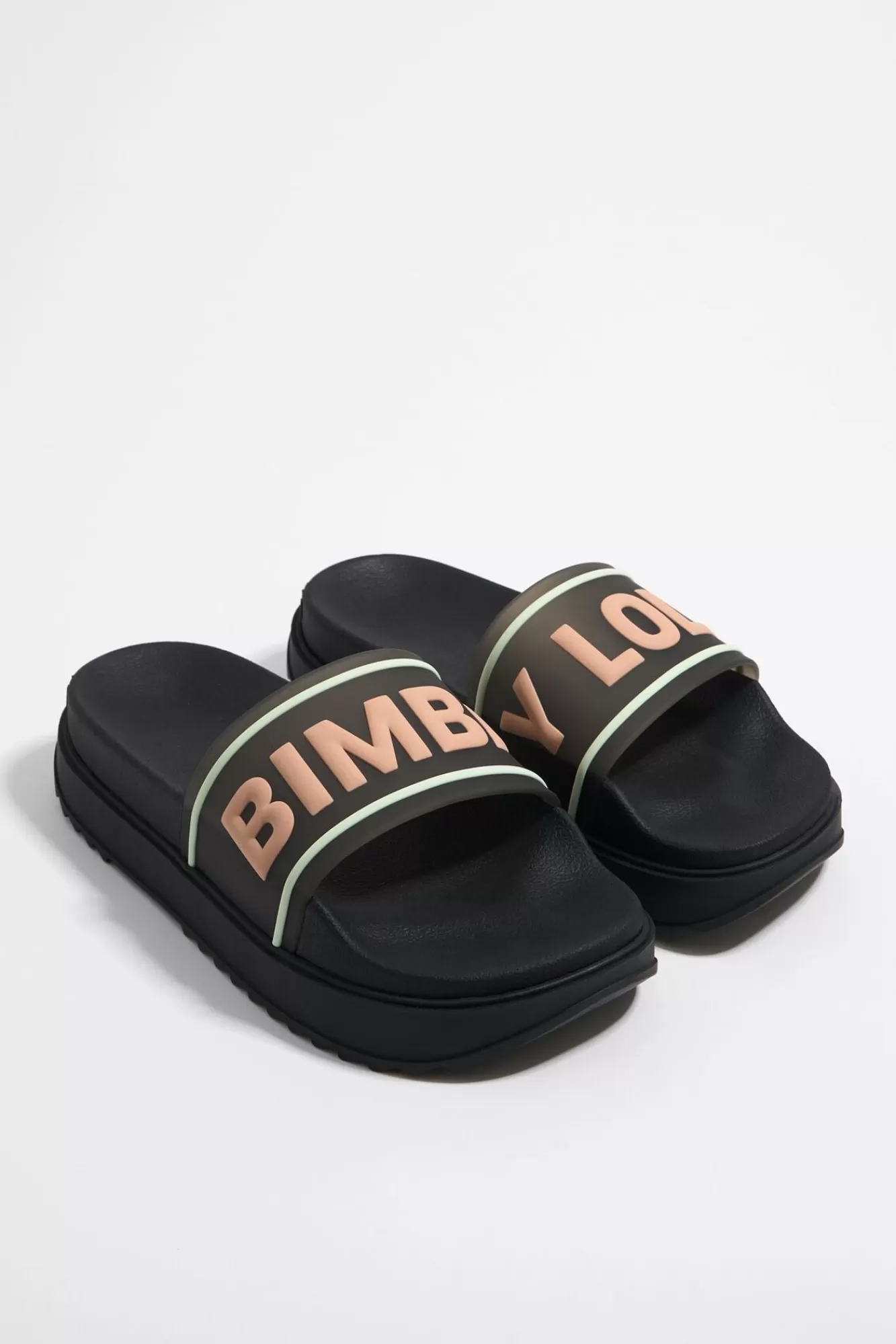 BIMBA Y LOLA Chancla Plataforma Logo Negra Flash Sale