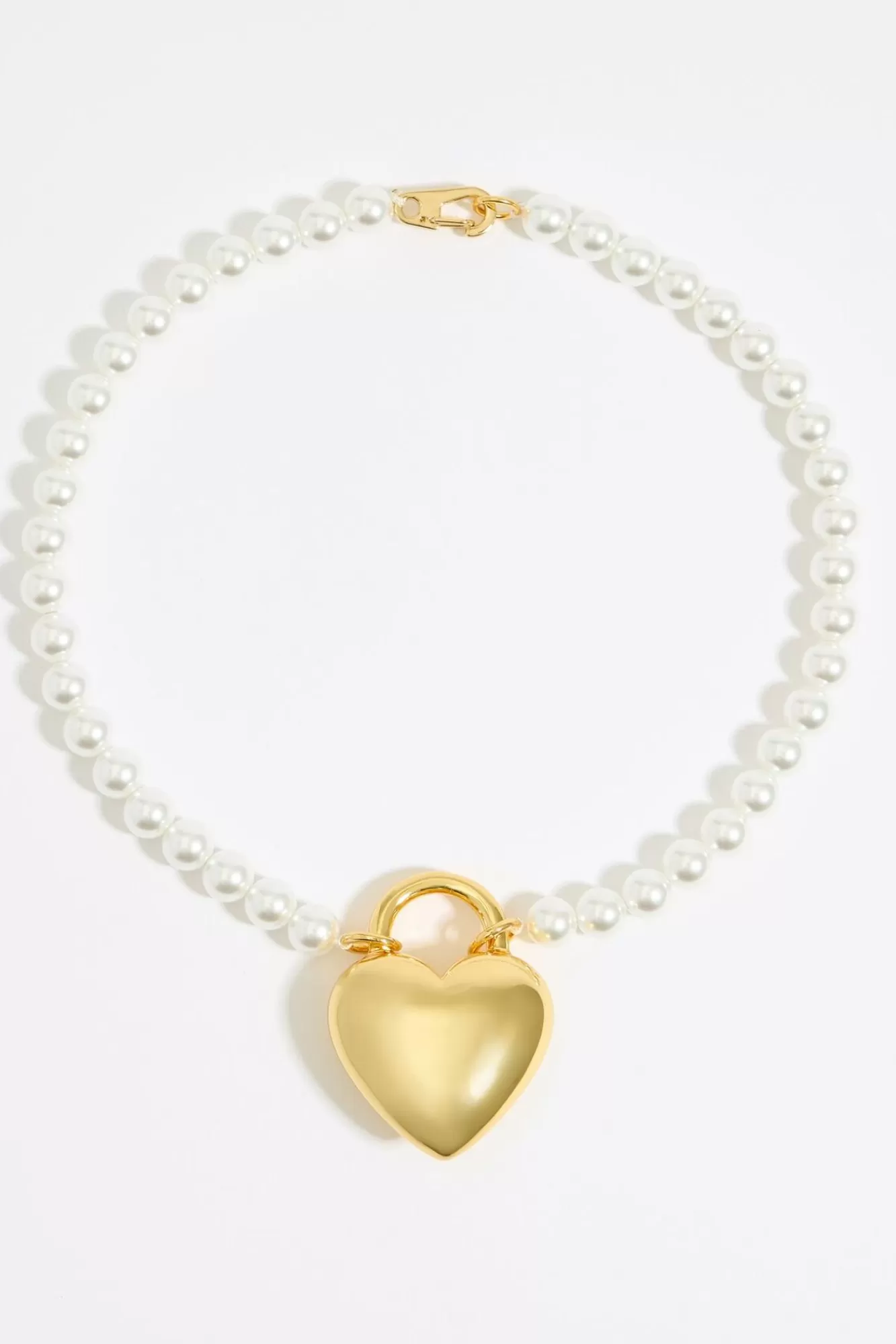 BIMBA Y LOLA Collar Perlas Corazon Metal Dorado Shop