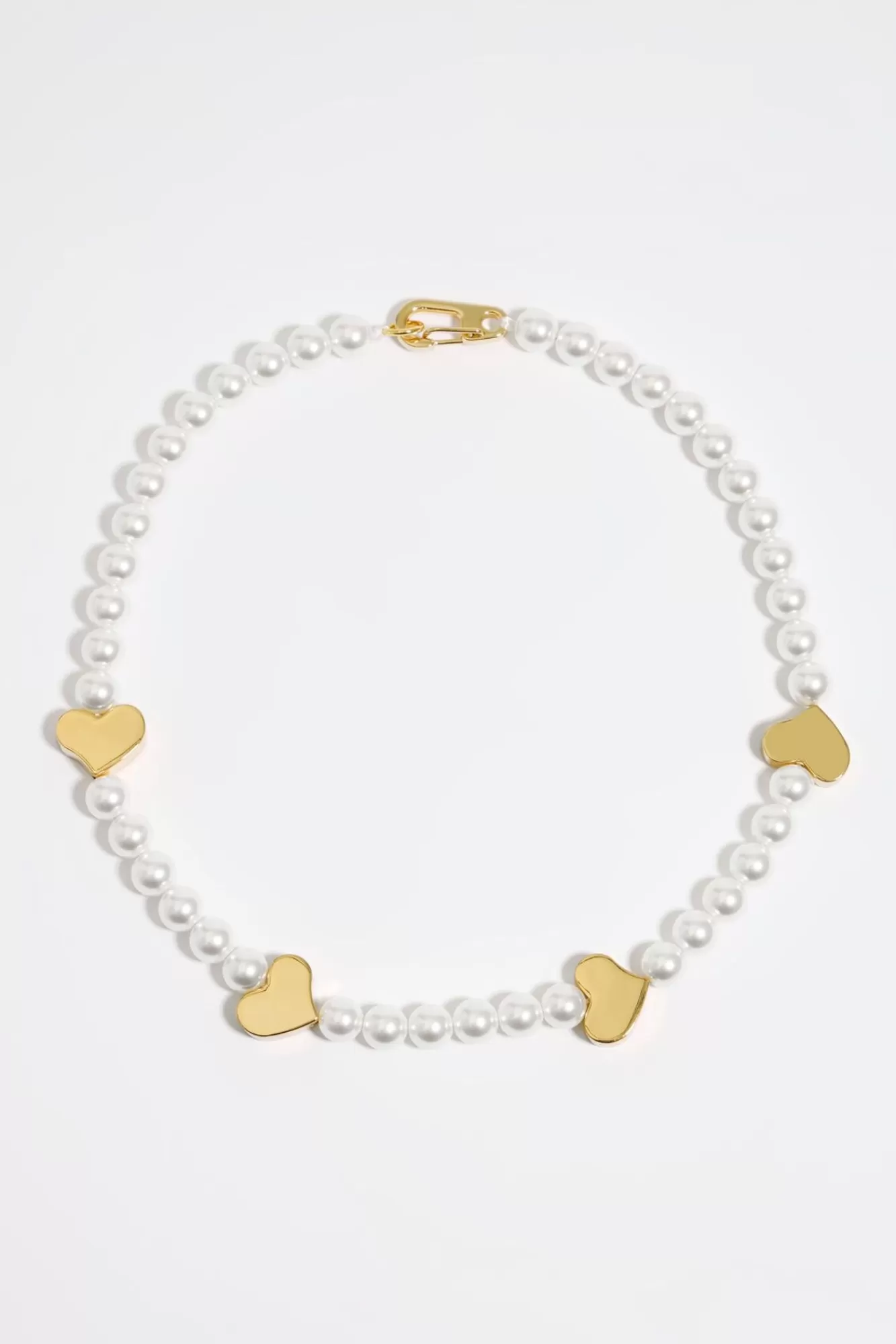 BIMBA Y LOLA Collar Perlas Corazones Dorado Outlet