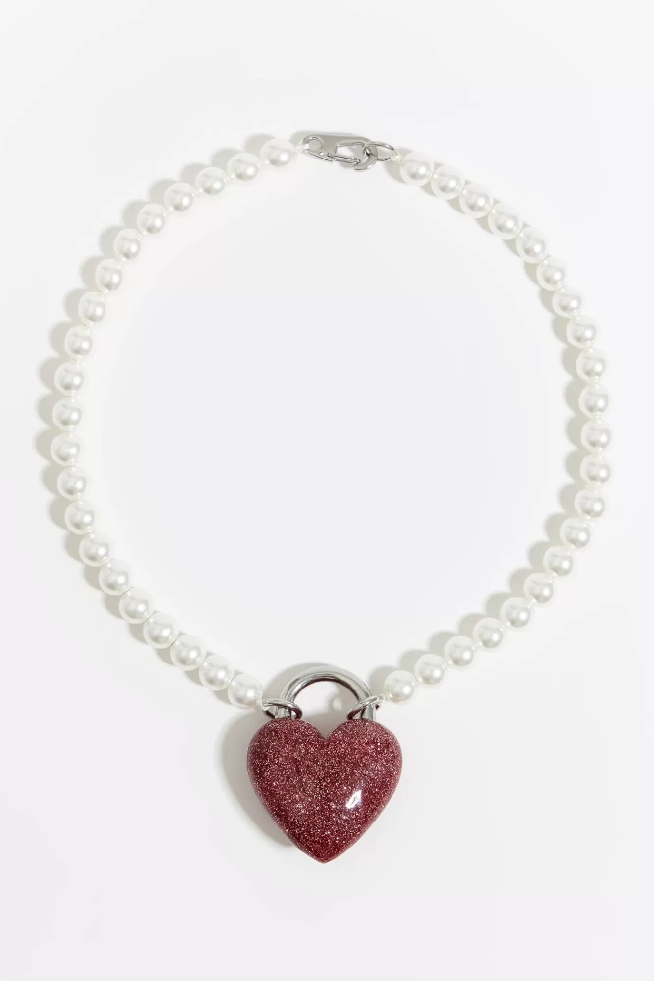 BIMBA Y LOLA Collar Perlas Y Corazon Glitter Rosa Best