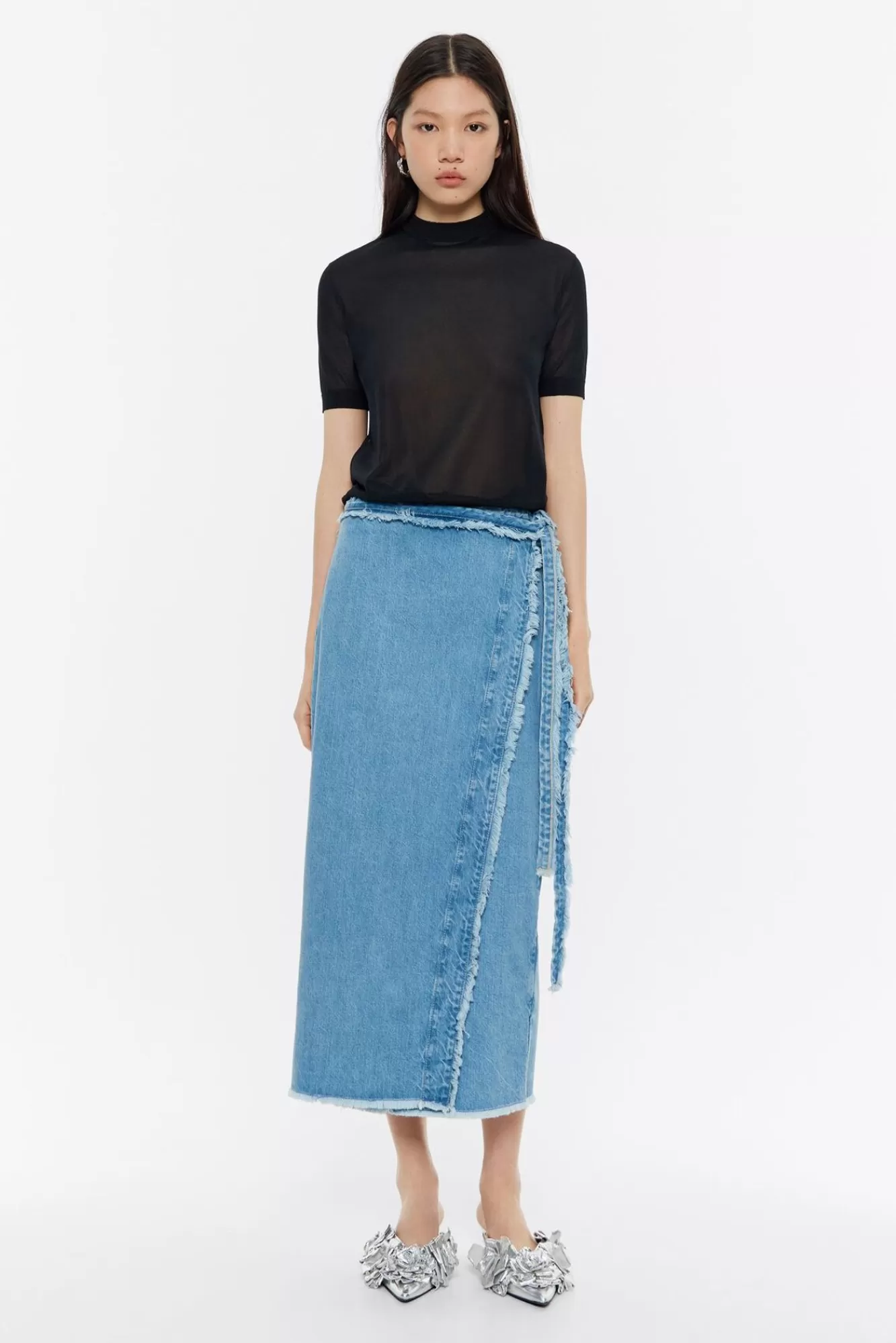 BIMBA Y LOLA Falda Denim Desflecada Cheap