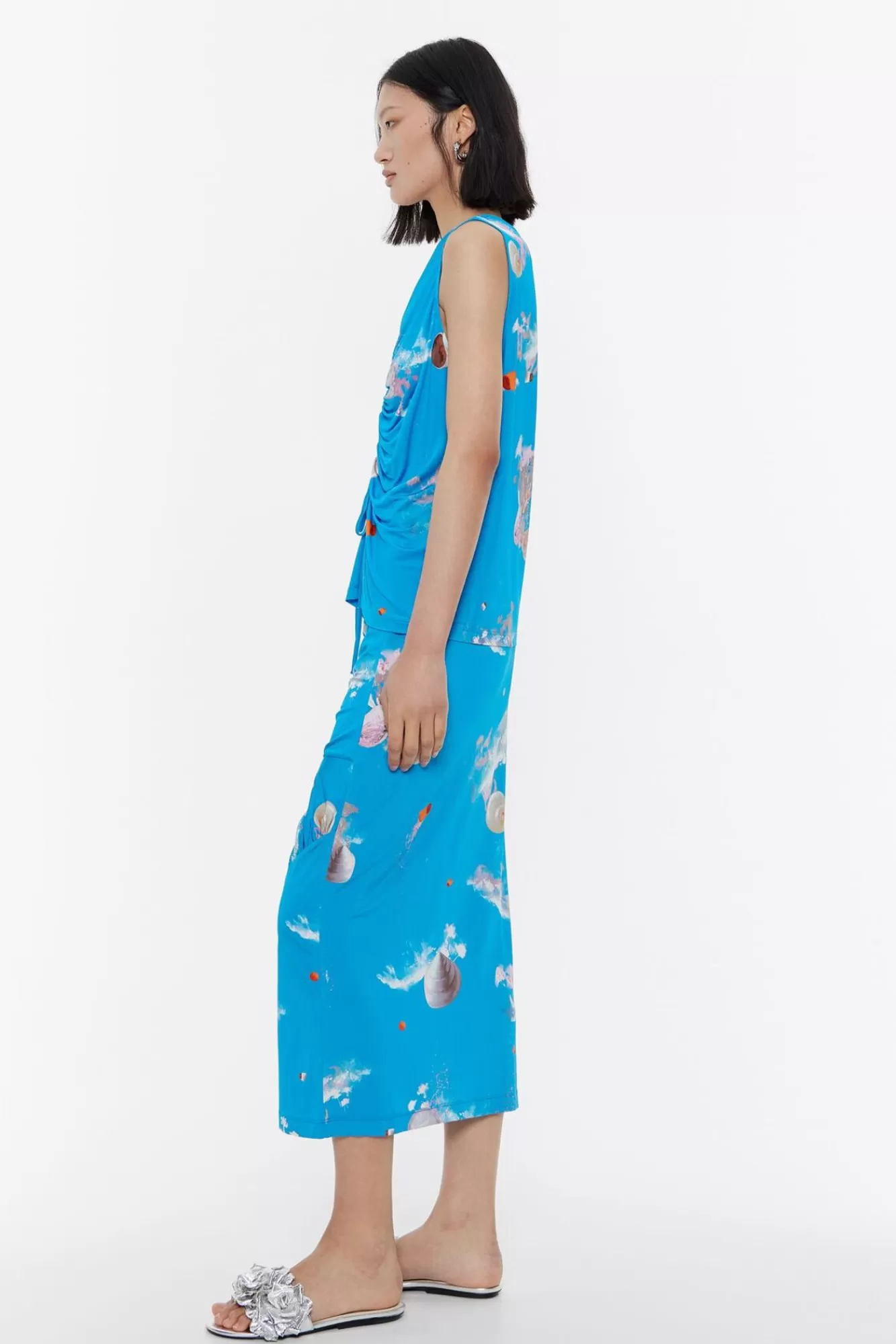 BIMBA Y LOLA Falda Frunces Waves Azul Online