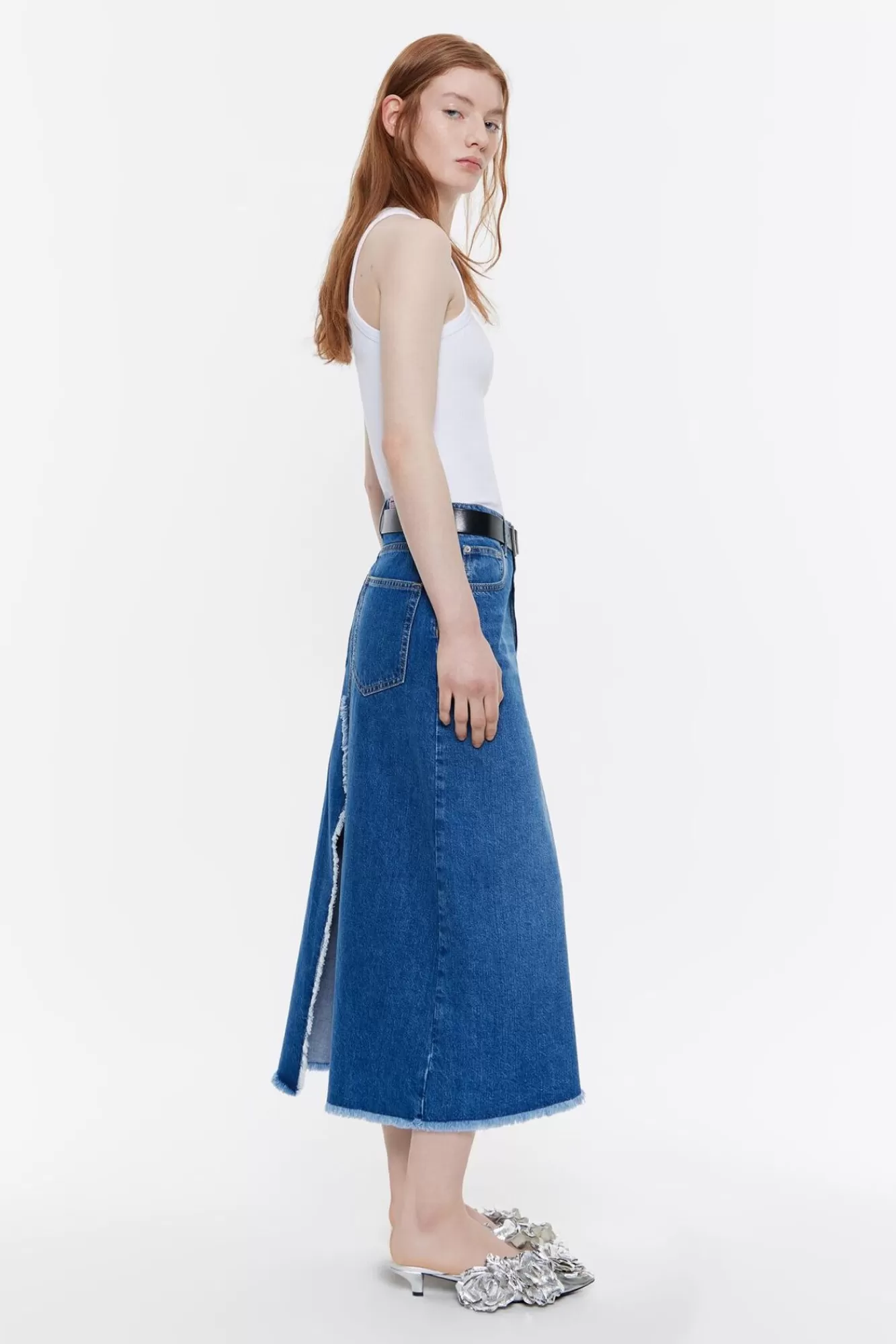 BIMBA Y LOLA Falda Midi Denim Azul Cheap