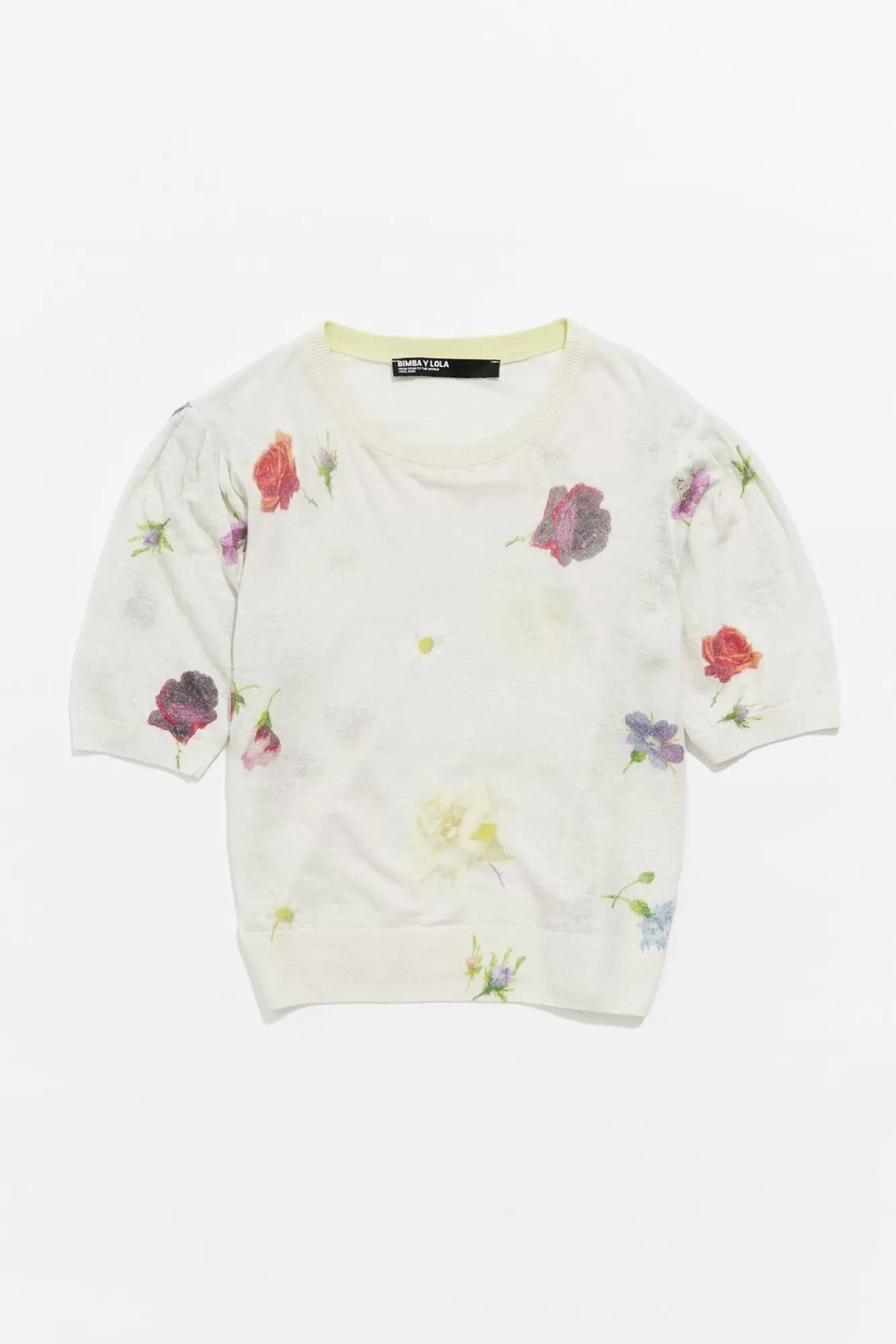 BIMBA Y LOLA Jersey Ajustado Lino Flowers Gris Online