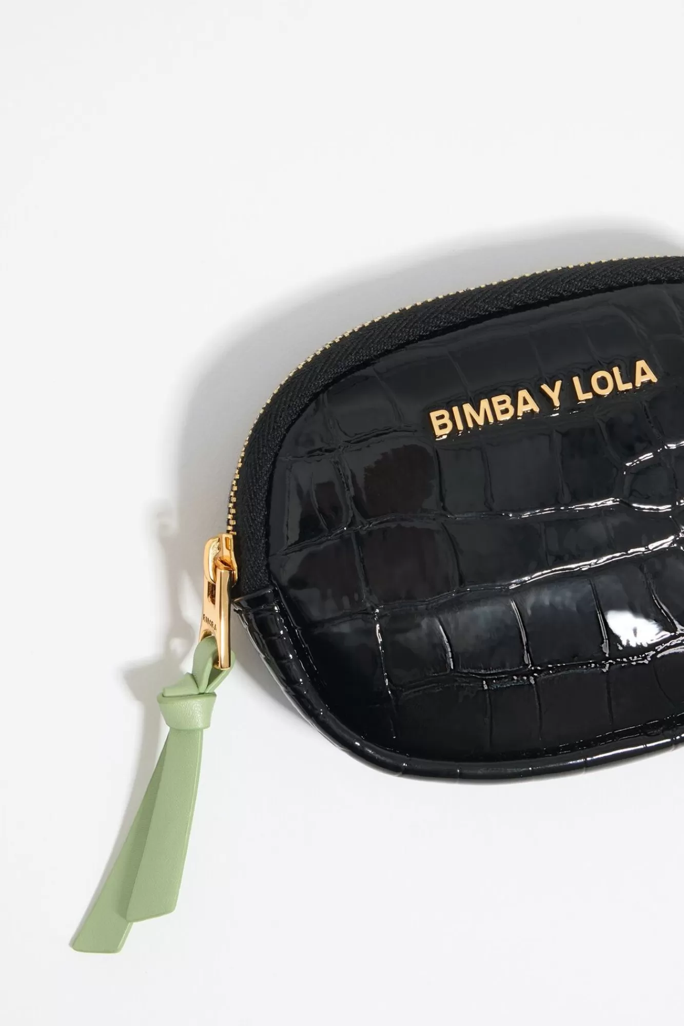 BIMBA Y LOLA Monedero Ovalado Grabado Cocodrilo Negro Store