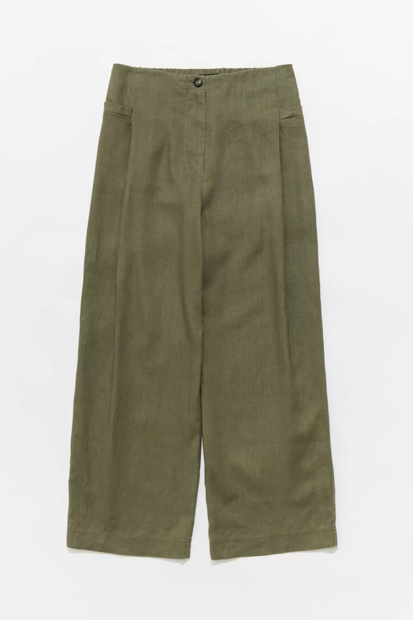 BIMBA Y LOLA Pantalon Campana Lino Caqui Lavado Flash Sale