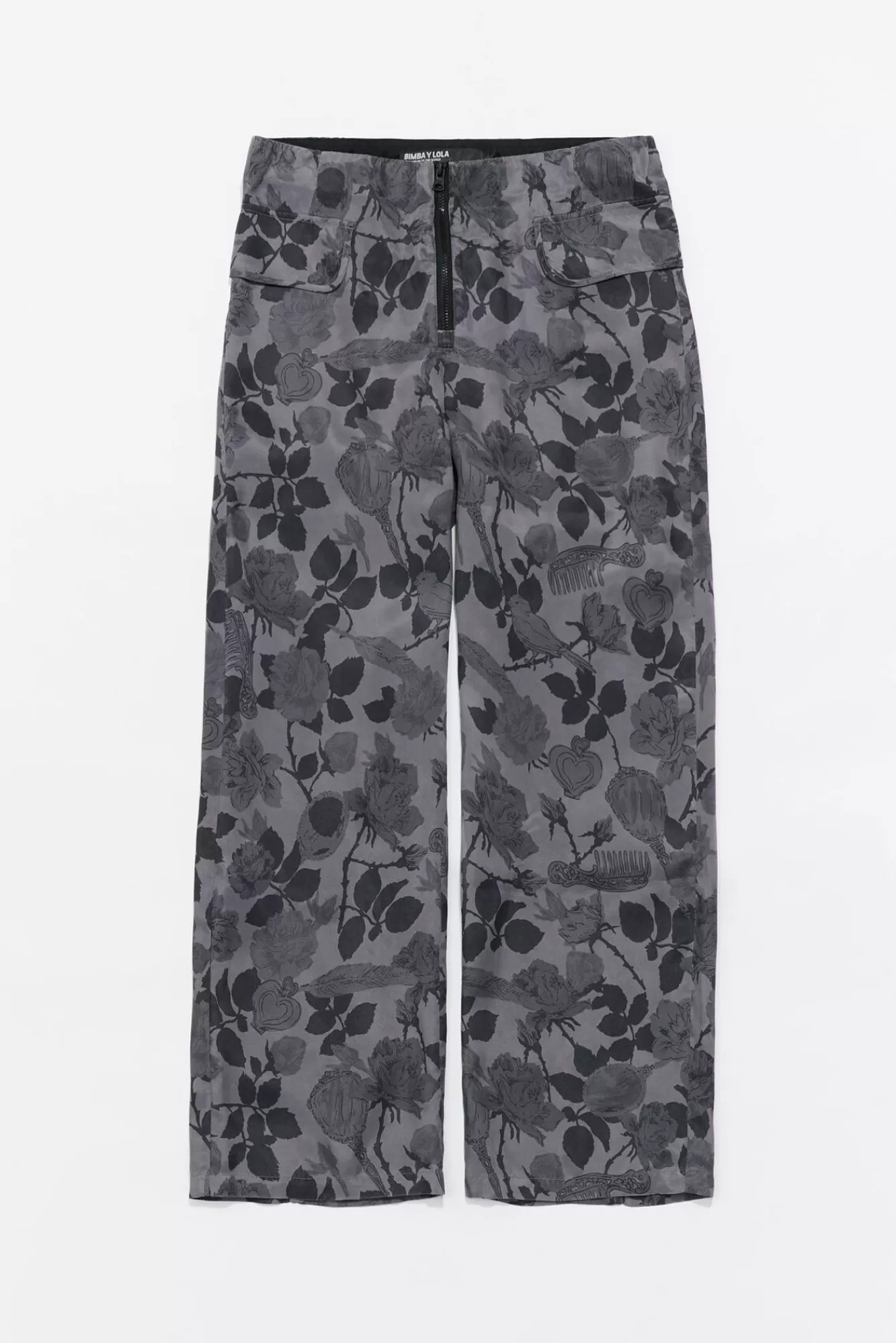 BIMBA Y LOLA Pantalon Recto Fluido Canary Camo Caqui Clearance